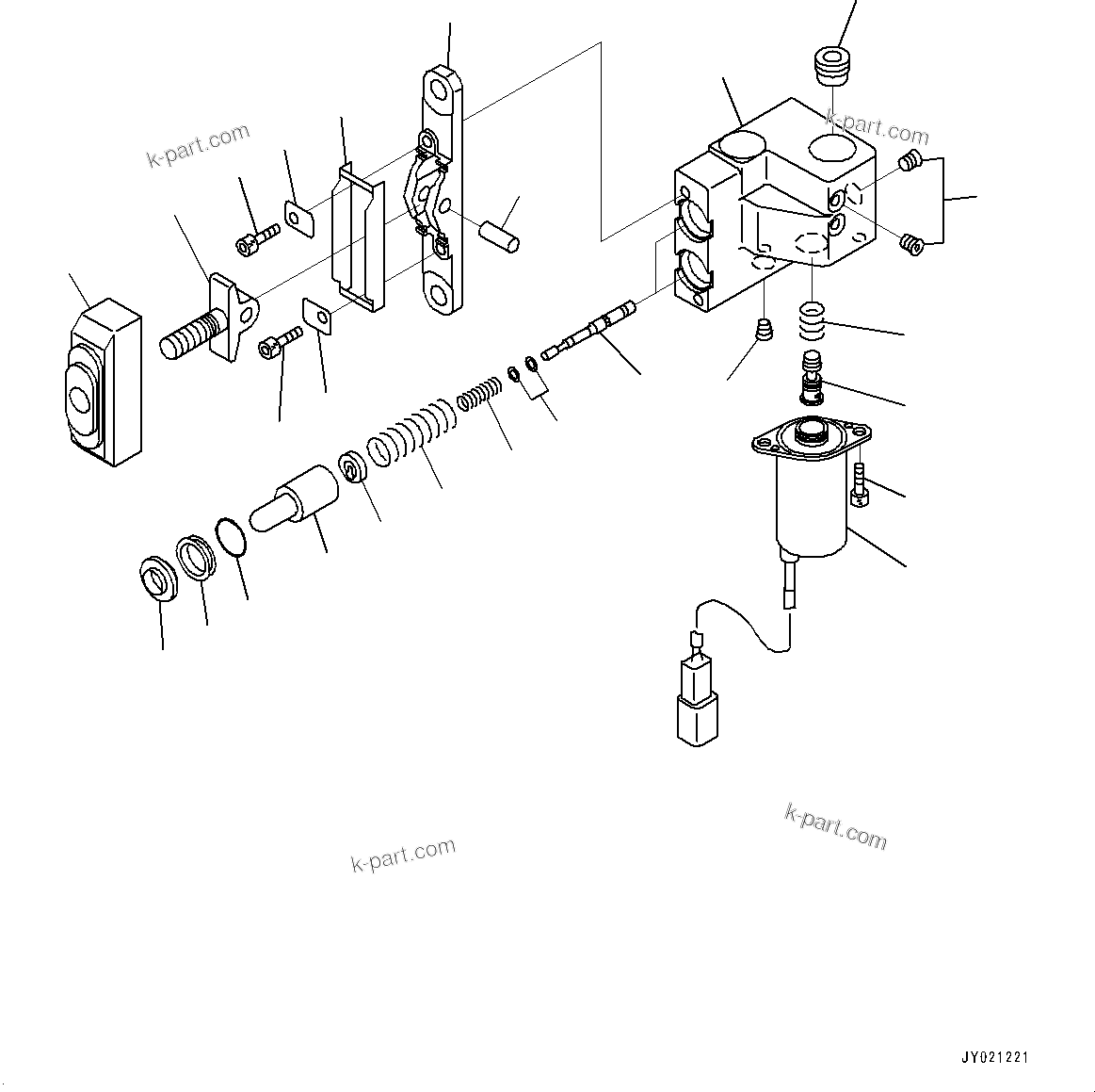 Komatsu parts book diagram for PC170LC-10 S/N 30001-UP: CAB, PPC VALVE FOR ATTACHMENT (#30001-)