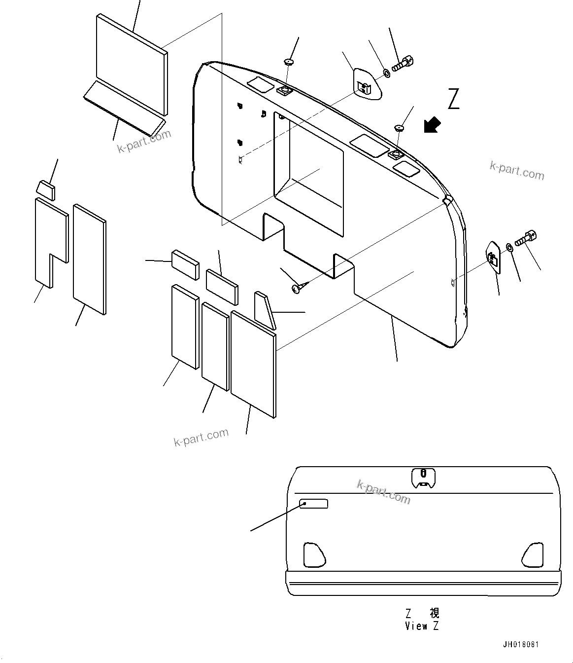 Komatsu parts book diagram for PC170LC-10 S/N 30001-UP: COUNTERWEIGHT,  (#30002-)