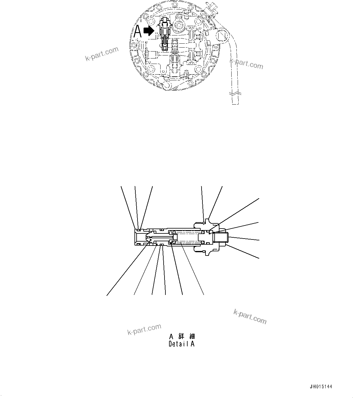 Komatsu parts book diagram for PC170LC-10 S/N 30001-UP: SWING MACHINERY AND MOTOR, INNER PARTS (4/8) (#30001-)