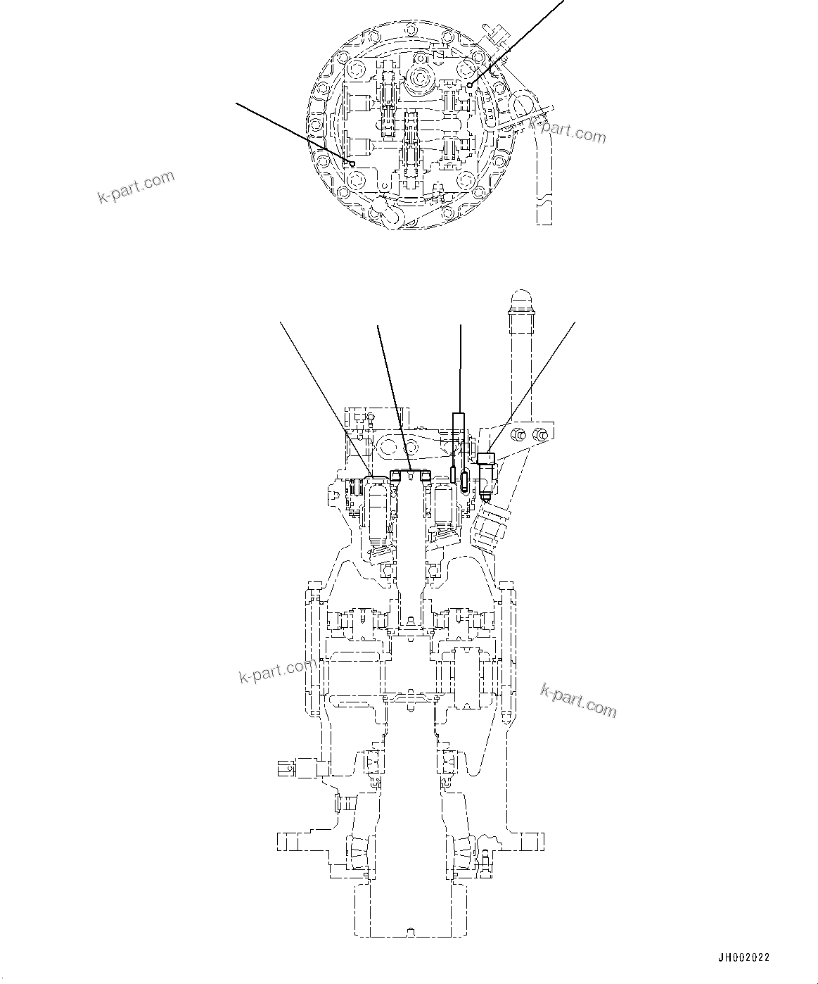 Komatsu parts book diagram for PC170LC-10 S/N 30001-UP: SWING MACHINERY AND MOTOR, INNER PARTS (5/8) (#30001-)