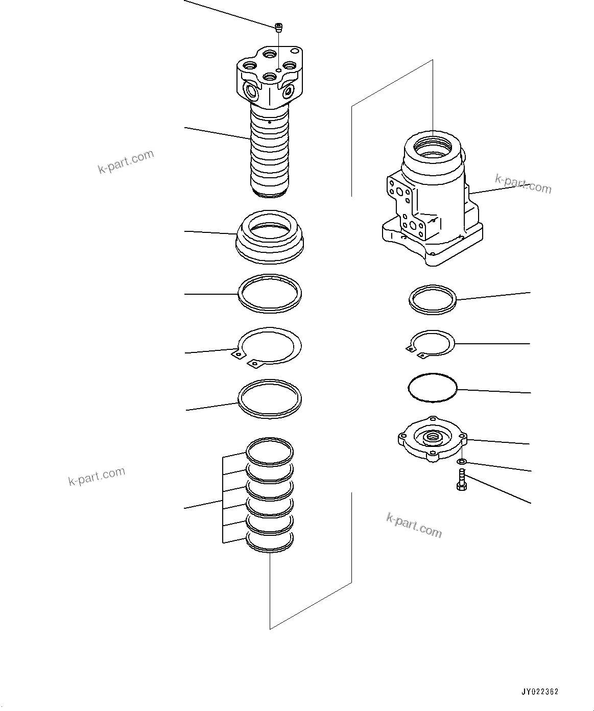 Komatsu parts book diagram for PC170LC-10 S/N 30001-UP: SWIVEL JOINT, INNER PARTS (#30001-)