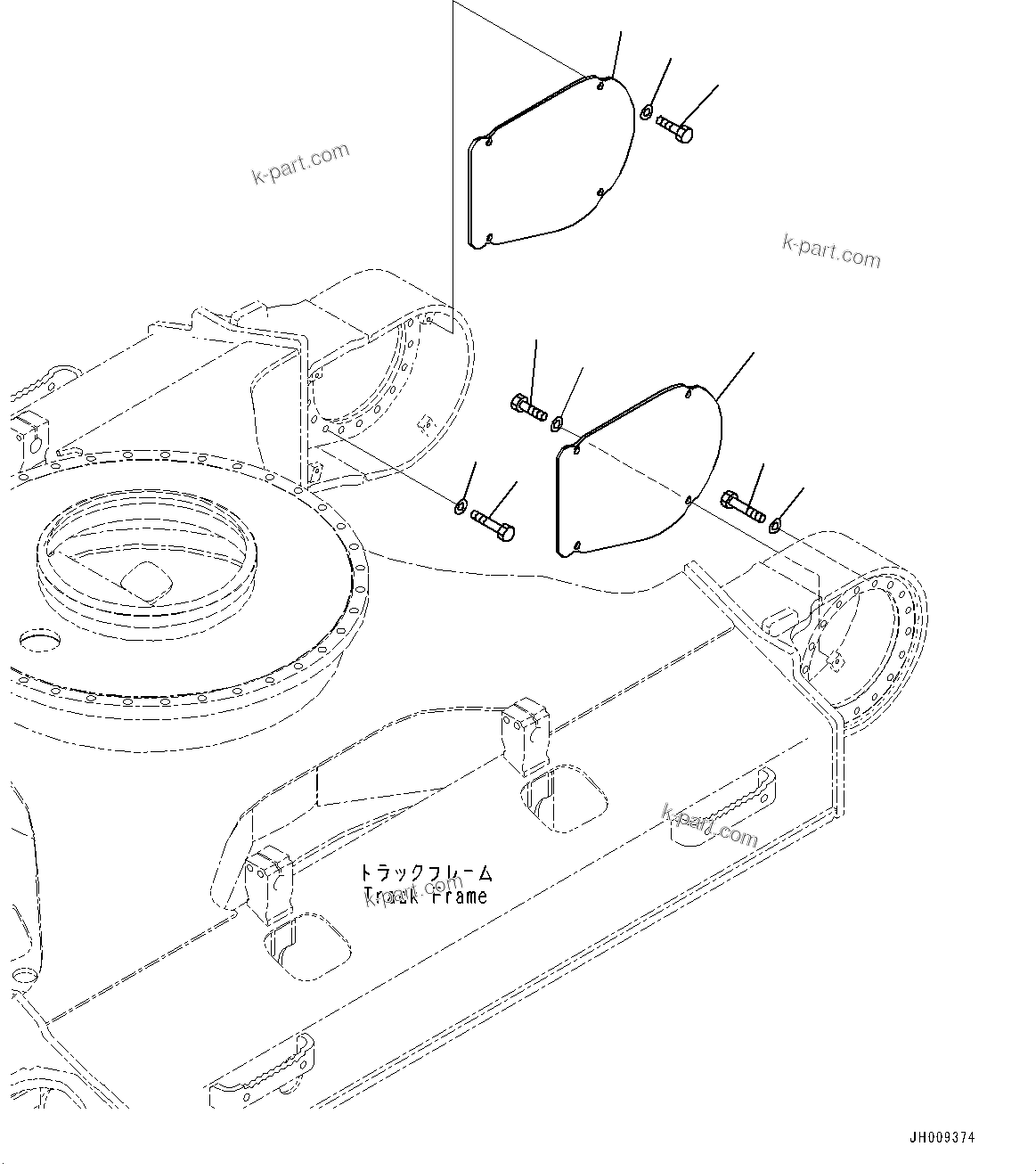 Komatsu parts book diagram for PC170LC-10 S/N 30001-UP: TRAVEL MOTOR AND FINAL DRIVE, COVER (#30001-)