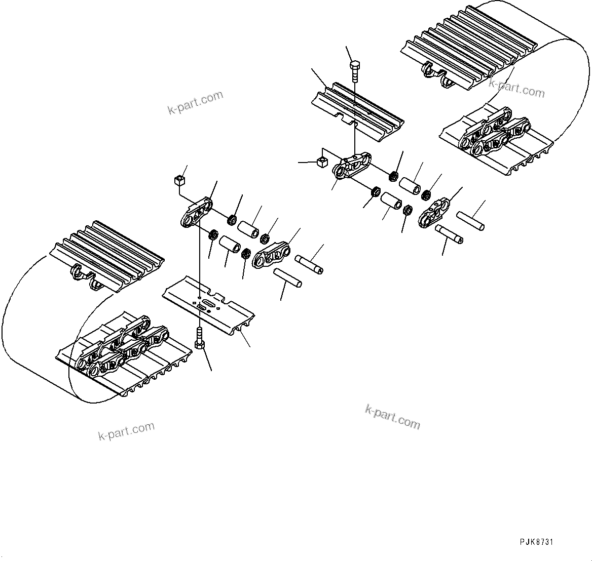 Komatsu parts book diagram for PC170LC-10 S/N 30001-UP: TRACK SHOE ASSEMBLY (#30001-)