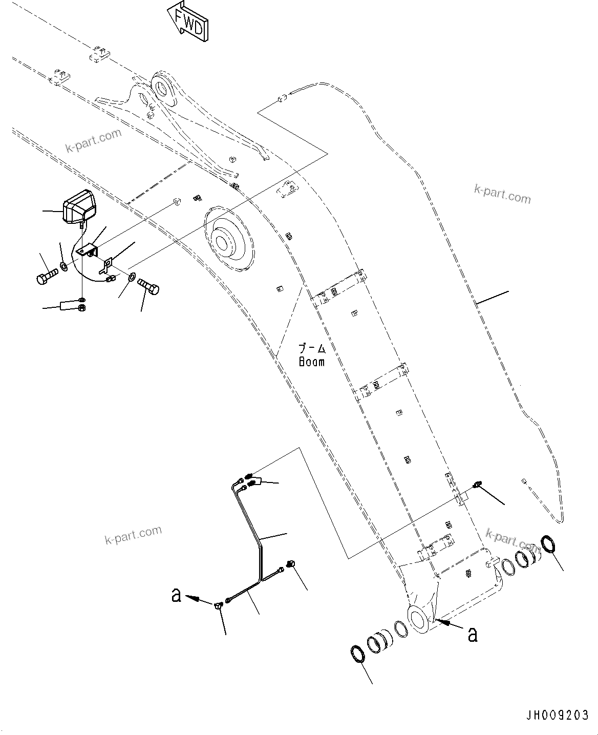 Komatsu parts book diagram for PC170LC-10 S/N 30001-UP: BOOM, WORKING LAMP (#30001-)