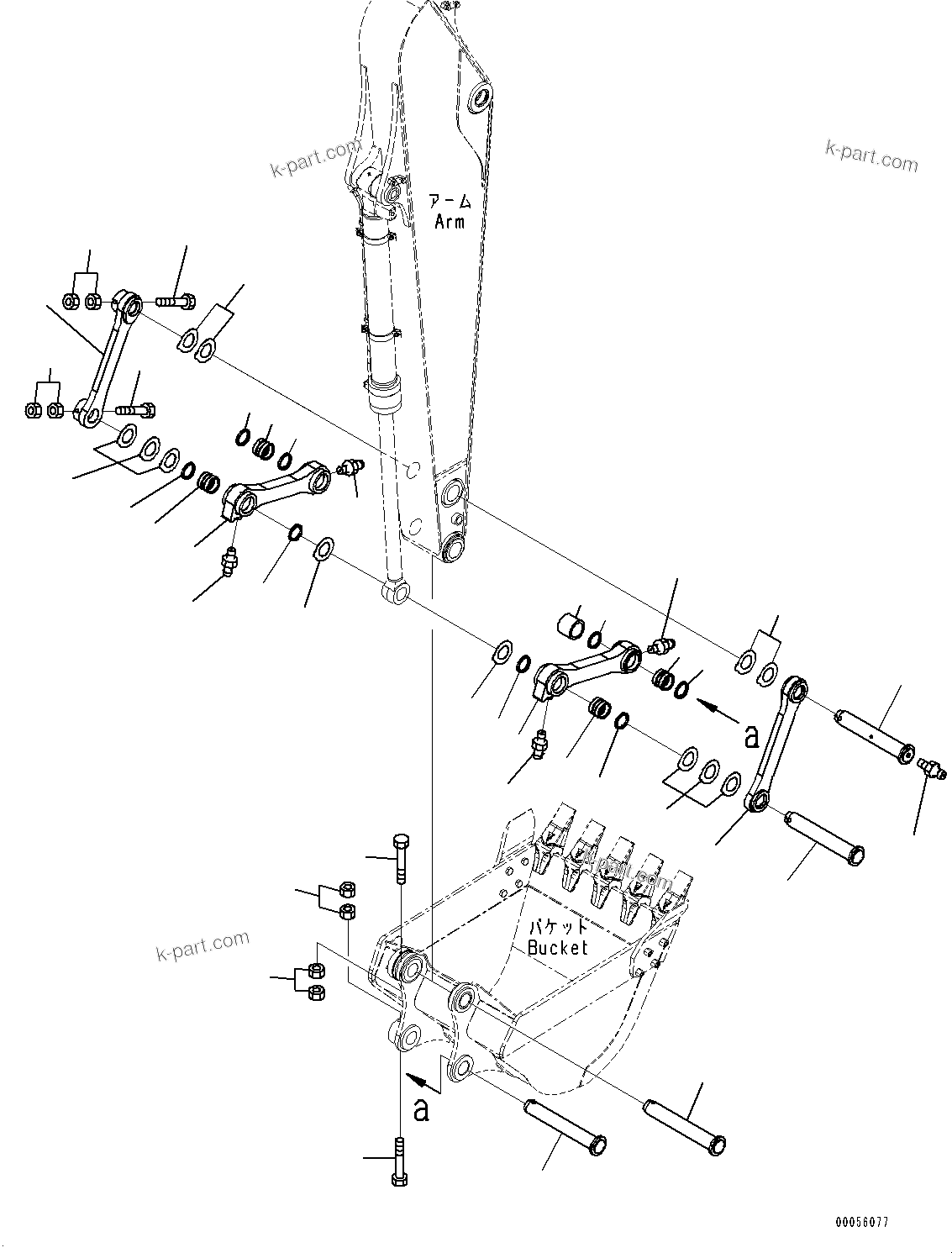 Komatsu parts book diagram for PC170LC-10 S/N 30001-UP: ARM, BUCKET LINK (#30906-)