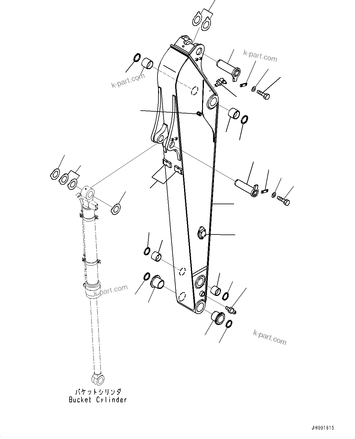 Komatsu parts book diagram for PC170LC-10 S/N 30001-UP: ARM, ARM AND PIN (#30001-)