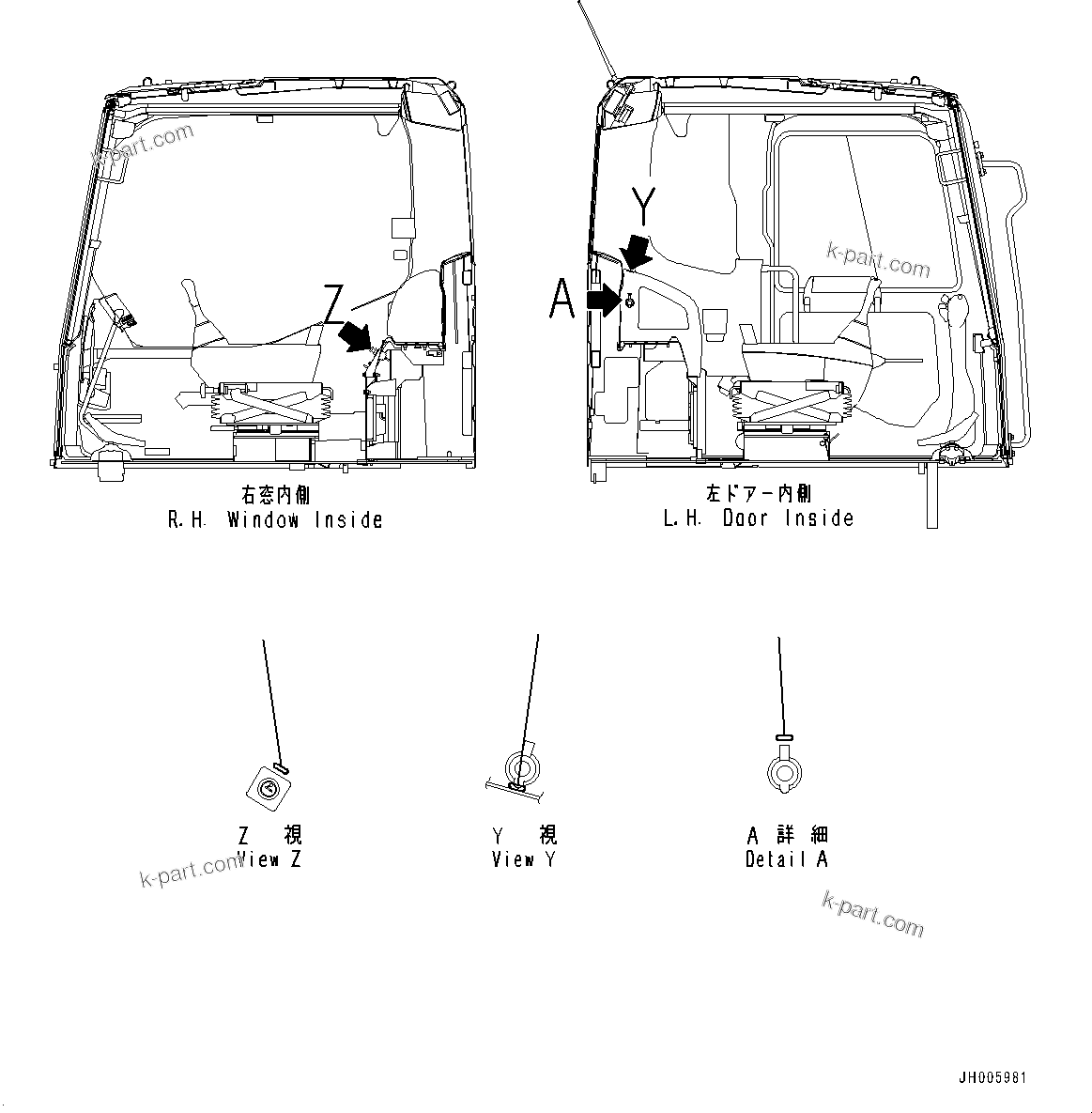Komatsu parts book diagram for PC170LC-10 S/N 30001-UP: CAUTION PLATES, 24VOLT (#30001-)