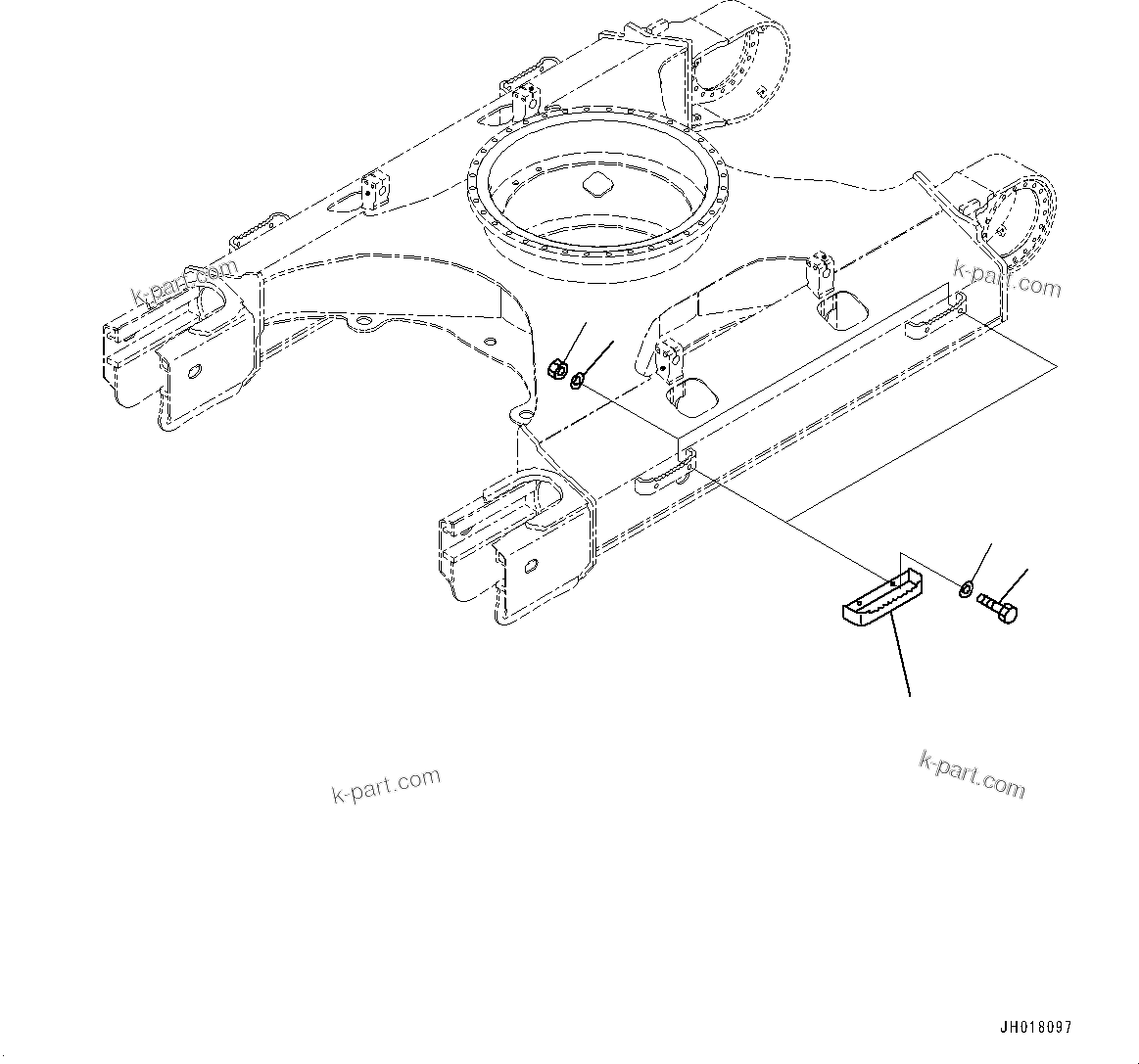 Komatsu parts book diagram for PC170LC-10 S/N 30001-UP: ADDITIONAL TRACK FRAME STEP (#30001-)