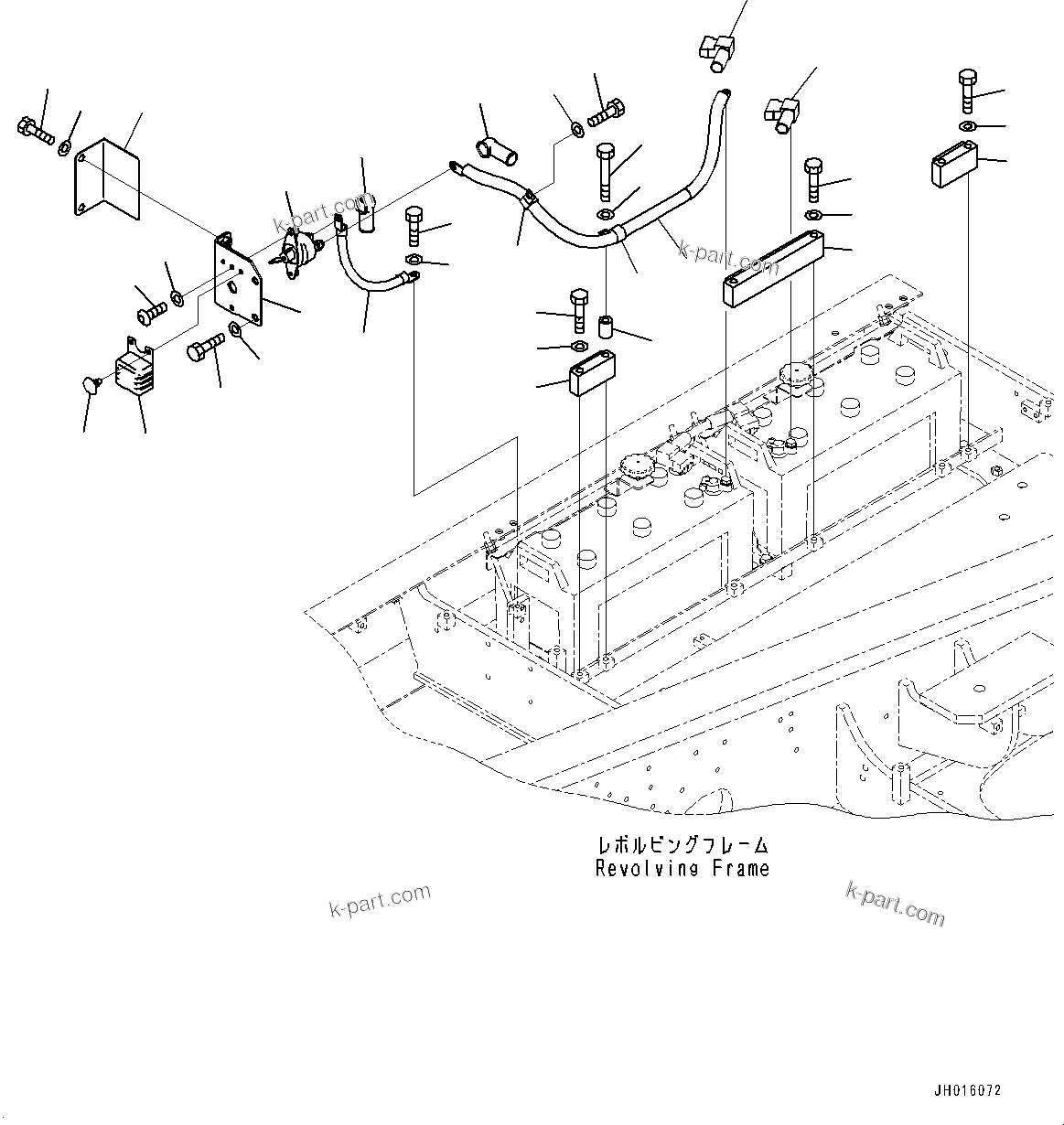 Komatsu parts book diagram for HB365-1 S/N 1001-UP: ELECTRIC WIRING HARNESS, BATTERY CABLE FOR DISCONNECT SWITCH (#1001-)