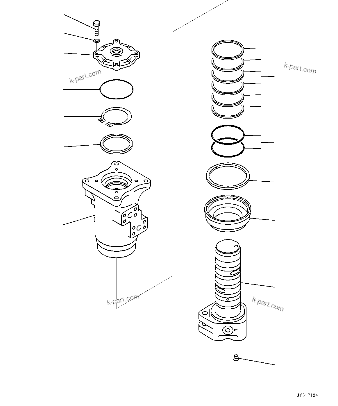 Komatsu parts book diagram for HB365-1 S/N 1001-UP: SWIVEL JOINT, INNER PARTS (#1001-1013)