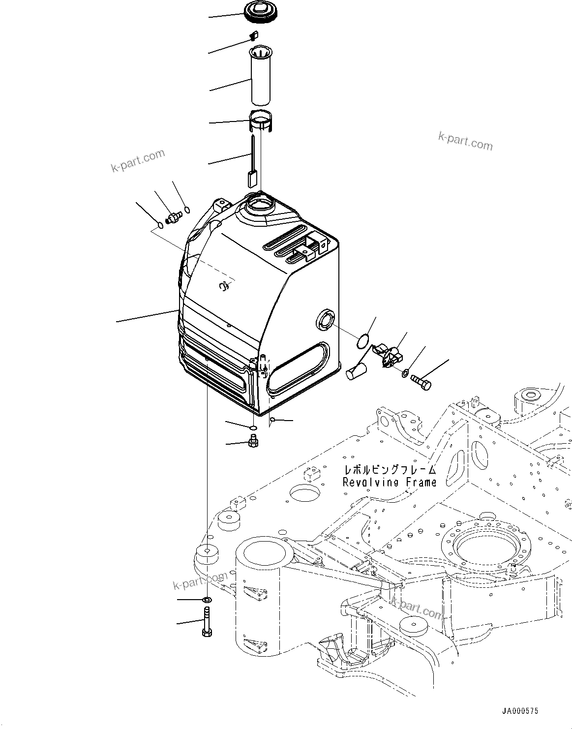 Komatsu parts book diagram for PC88MR-10 S/N 7001-UP: FUEL TANK (#7001-)