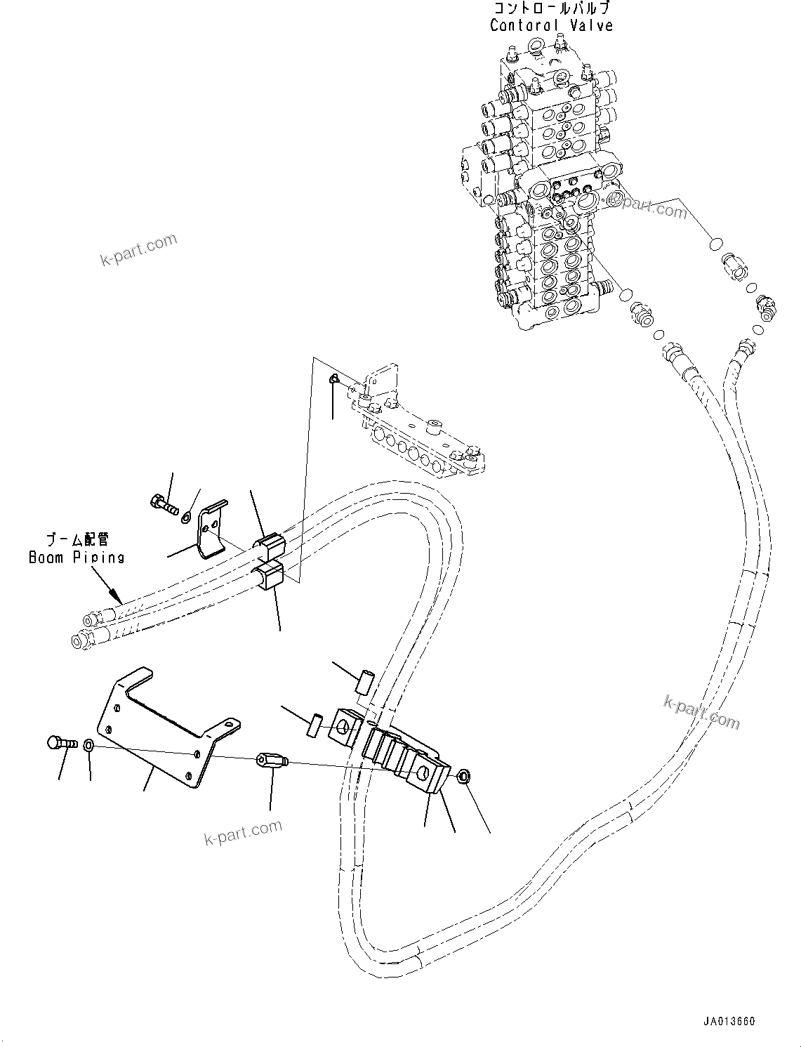 Komatsu parts book diagram for PC88MR-10 S/N 7001-UP: DRAIN PIPING, CLAMP (#7001-)