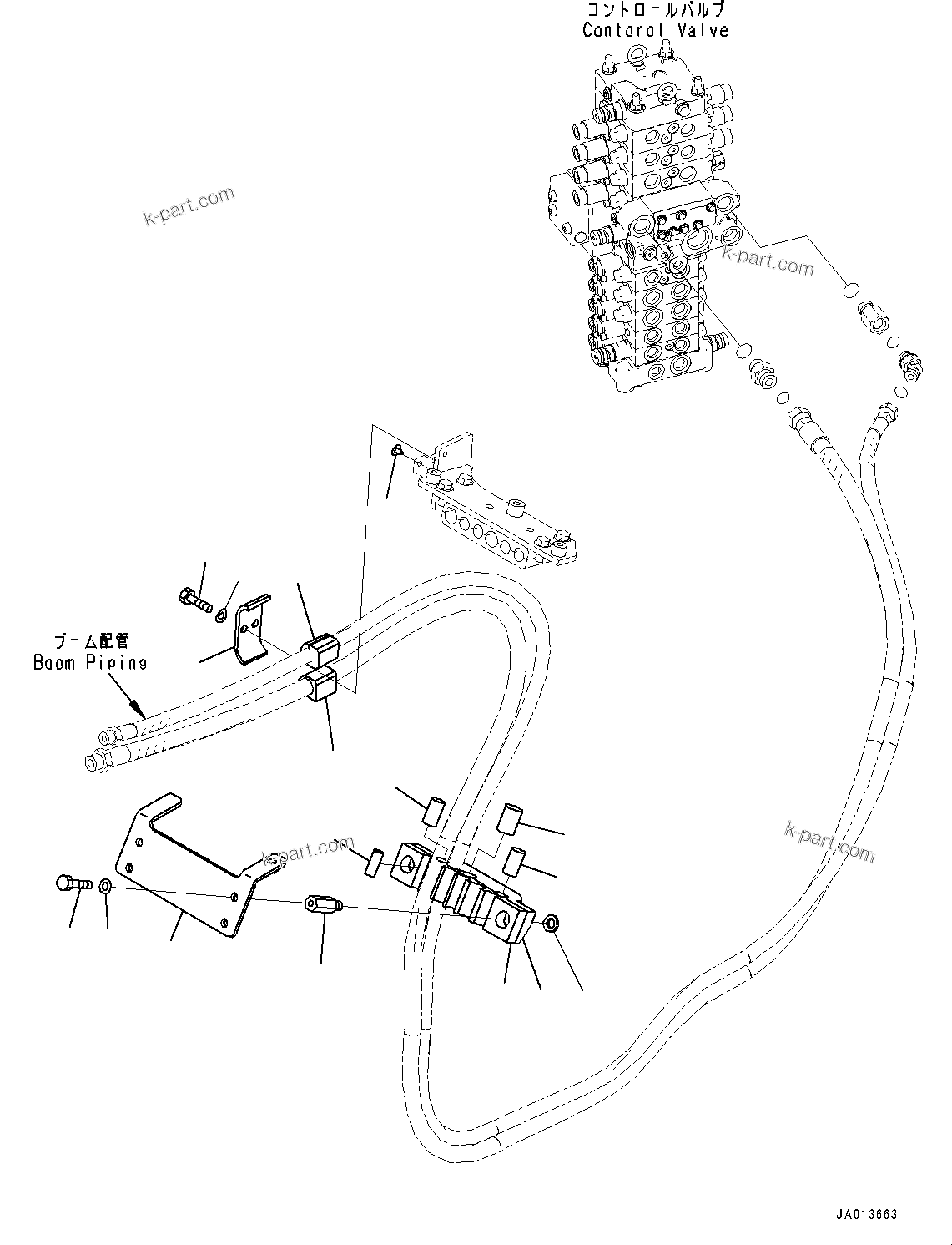Komatsu parts book diagram for PC88MR-10 S/N 7001-UP: DRAIN PIPING, CLAMP (#7001-)