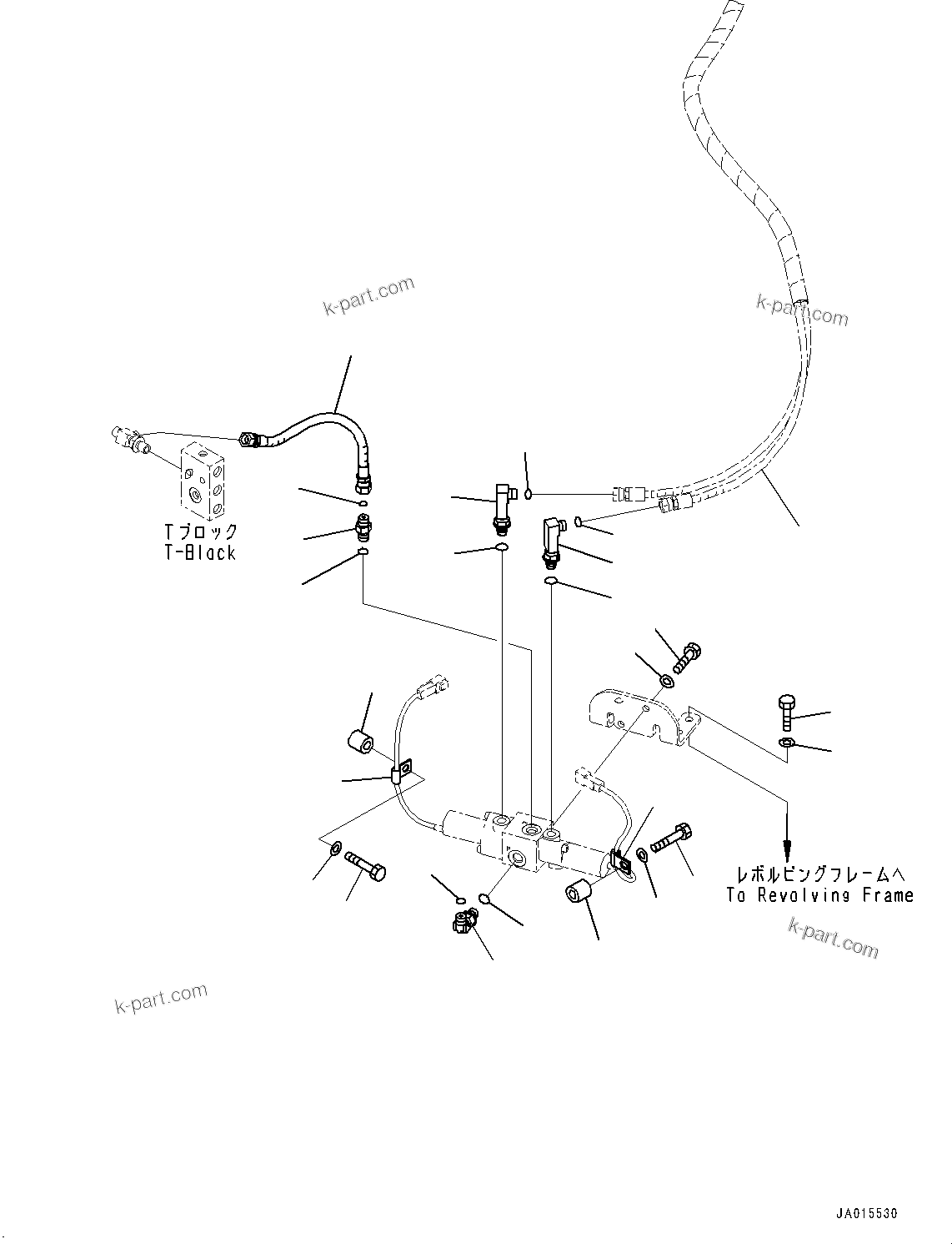 Komatsu parts book diagram for PC88MR-10 S/N 7001-UP: ADDITIONAL ACTUATOR PIPING, SOLENOID VALVE PIPING (#7001-)