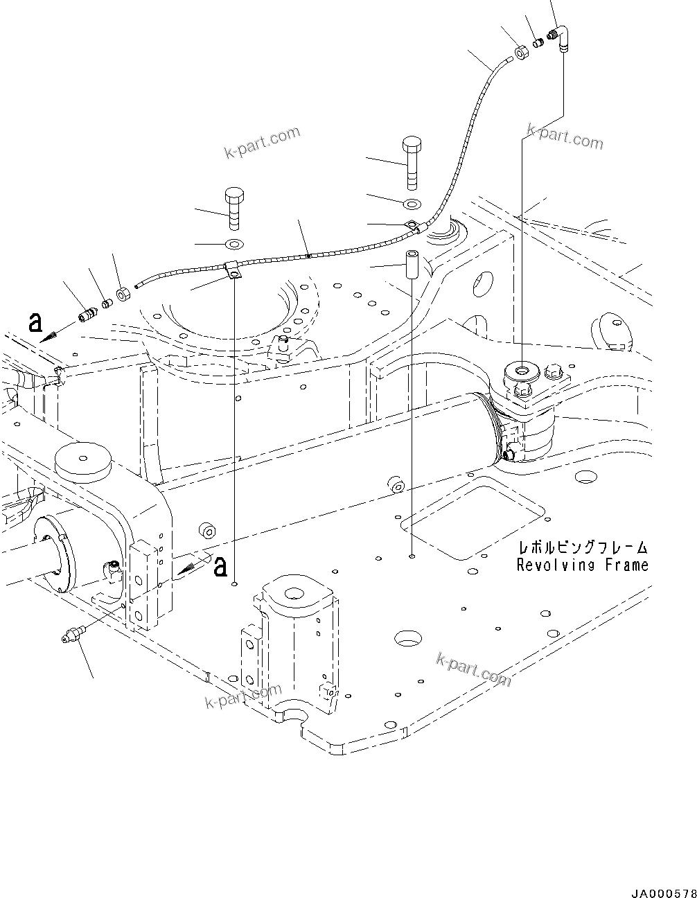 Komatsu parts book diagram for PC88MR-10 S/N 7001-UP: SWING CIRCLE LUBRICATION (#7001-)