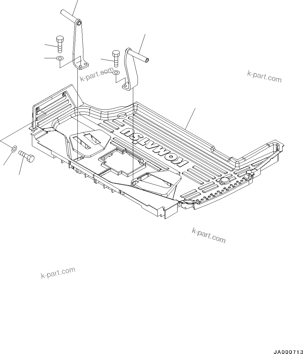 Komatsu parts book diagram for PC88MR-10 S/N 7001-UP: FLOOR MAT (#7001-)