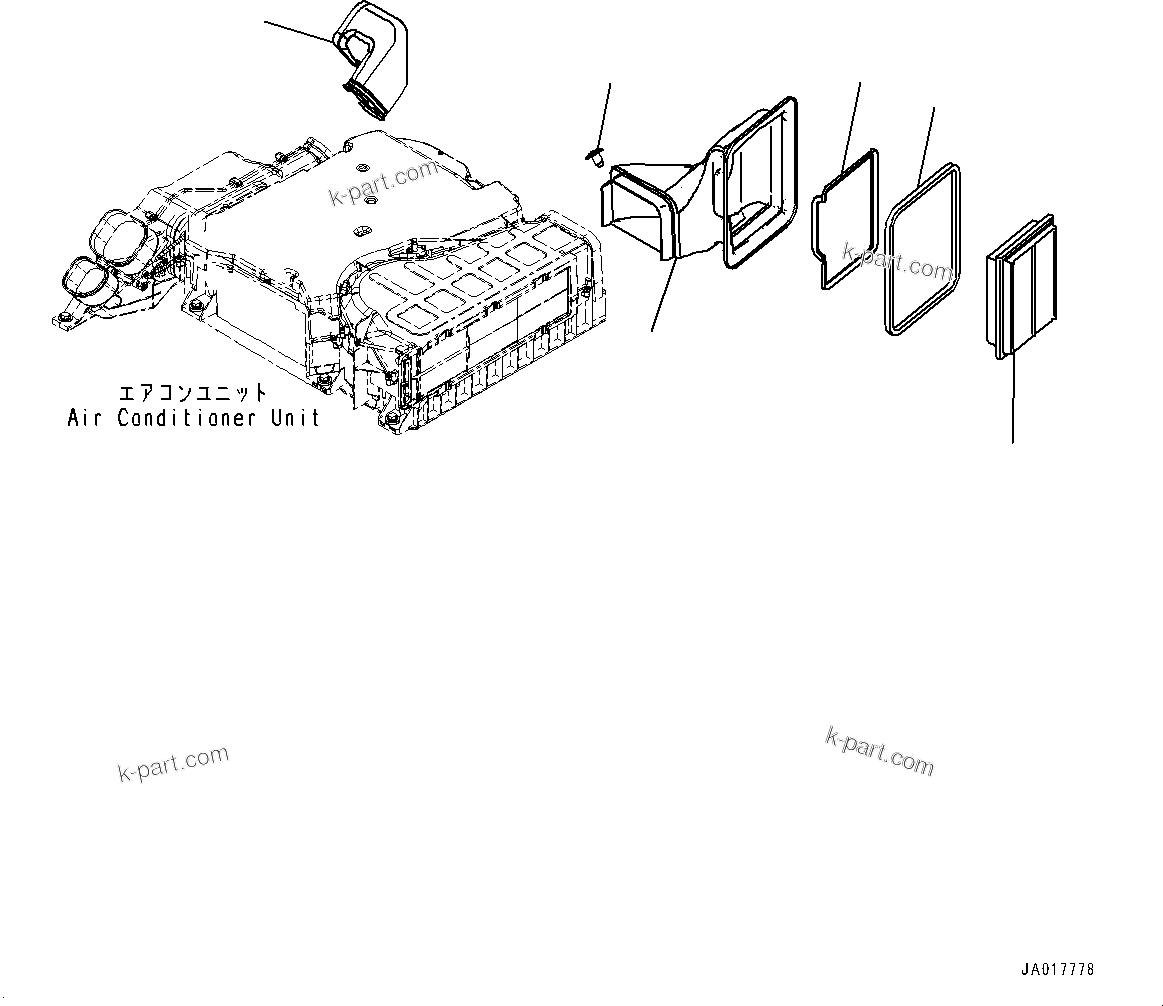 Komatsu parts book diagram for PC88MR-10 S/N 7001-UP: AIR CONDITIONER UNIT, AIR CONDITIONER DUCT (#7541-)