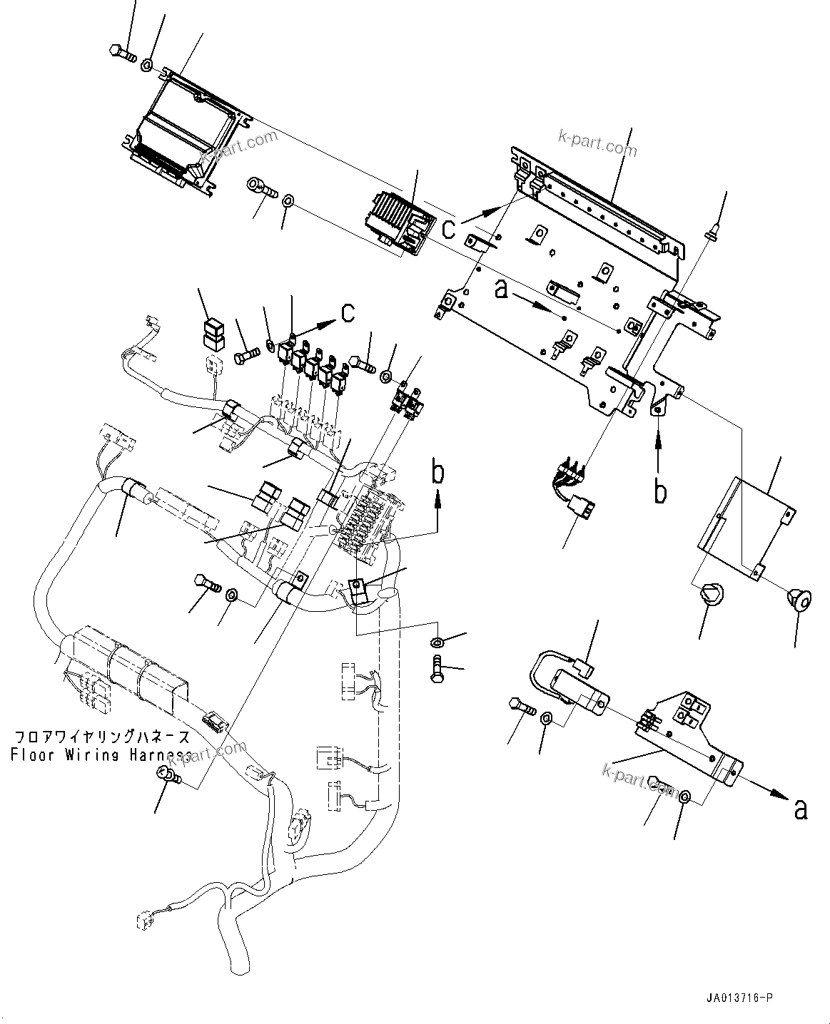 Komatsu parts book diagram for PC88MR-10 S/N 7001-UP: FLOOR FRAME, ELECTRIC PARTS (#7001-)