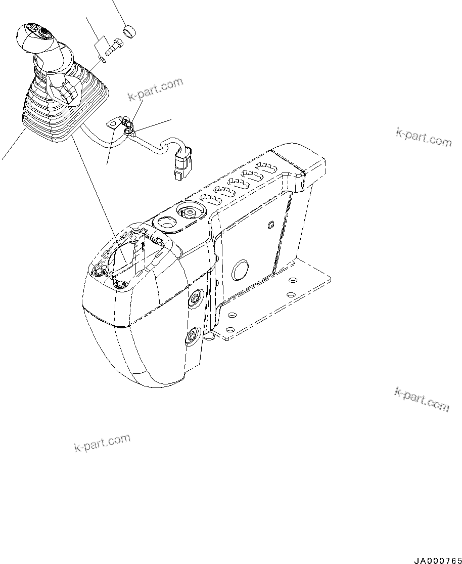 Komatsu parts book diagram for PC88MR-10 S/N 7001-UP: FLOOR FRAME, WORK EQUIPMENT CONTROL LEVER, R.H. (#7001-7677)