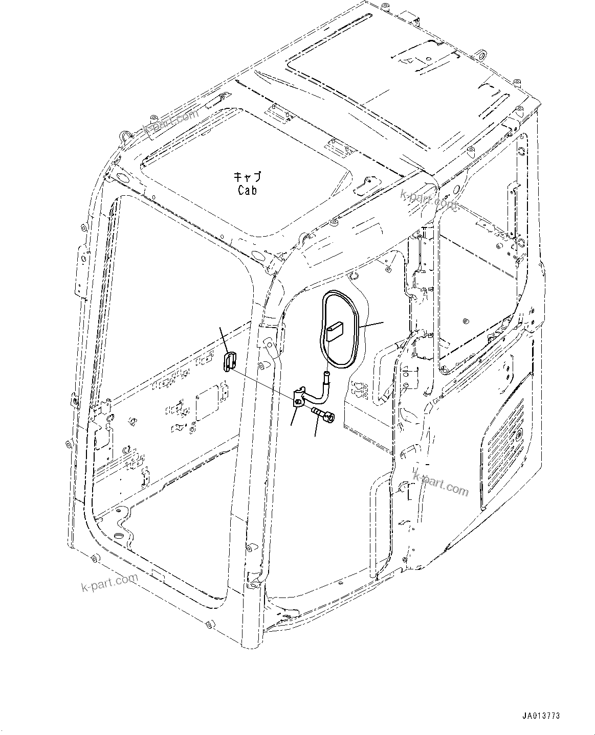 Komatsu parts book diagram for PC88MR-10 S/N 7001-UP: REARVIEW MIRROR L.H. (#7001-)