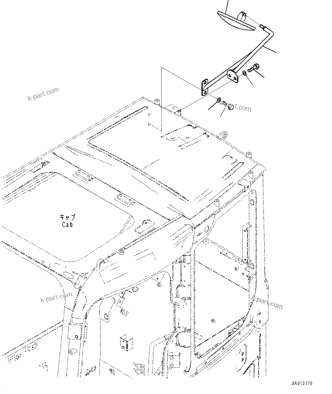 Komatsu parts book diagram for PC88MR-10 S/N 7001-UP: REARVIEW MIRROR R.H. (#7001-)