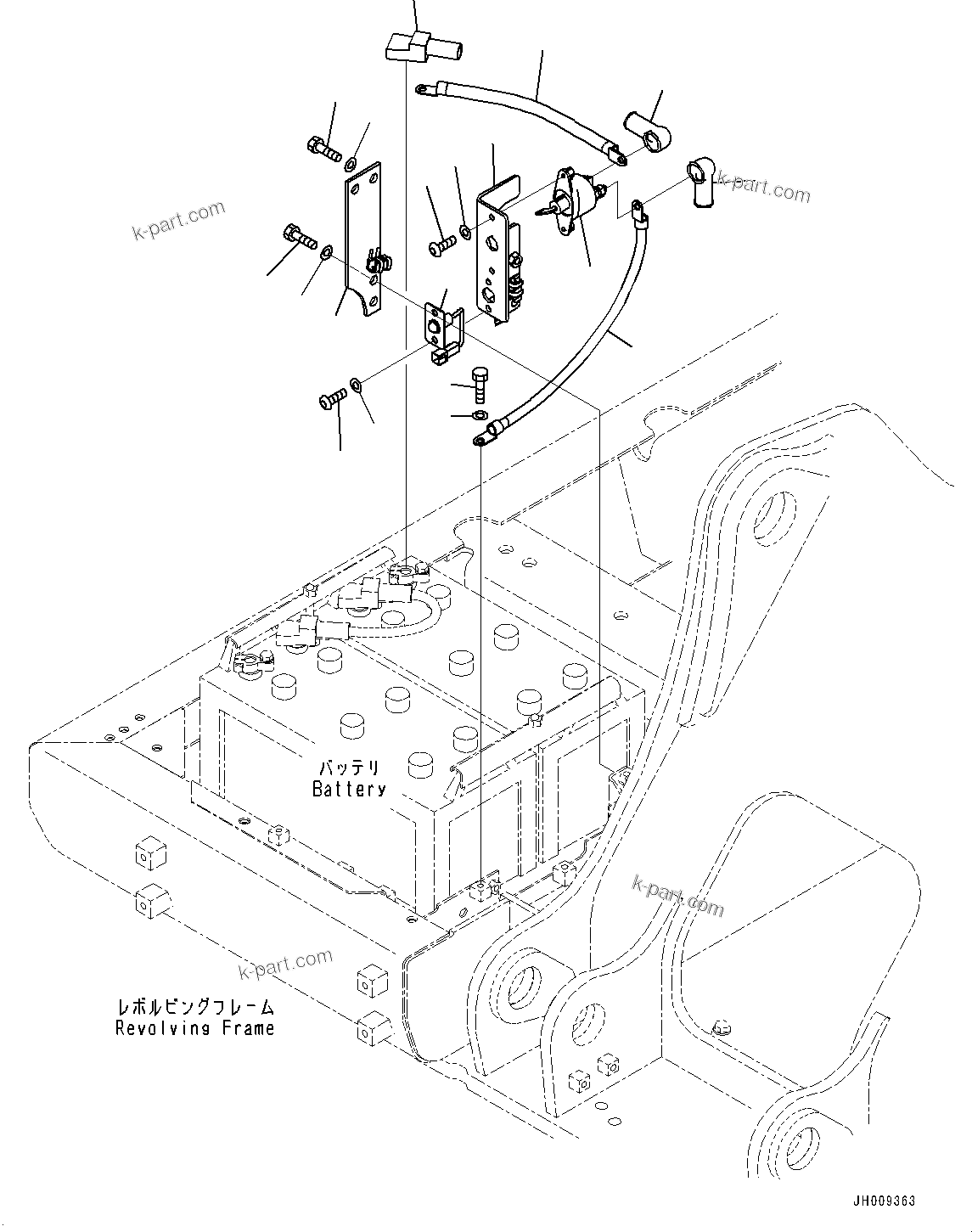 Komatsu parts book diagram for HB215LC-2 S/N 50001-UP: ELECTRIC WIRING HARNESS, DISCONNECT SWITCH
