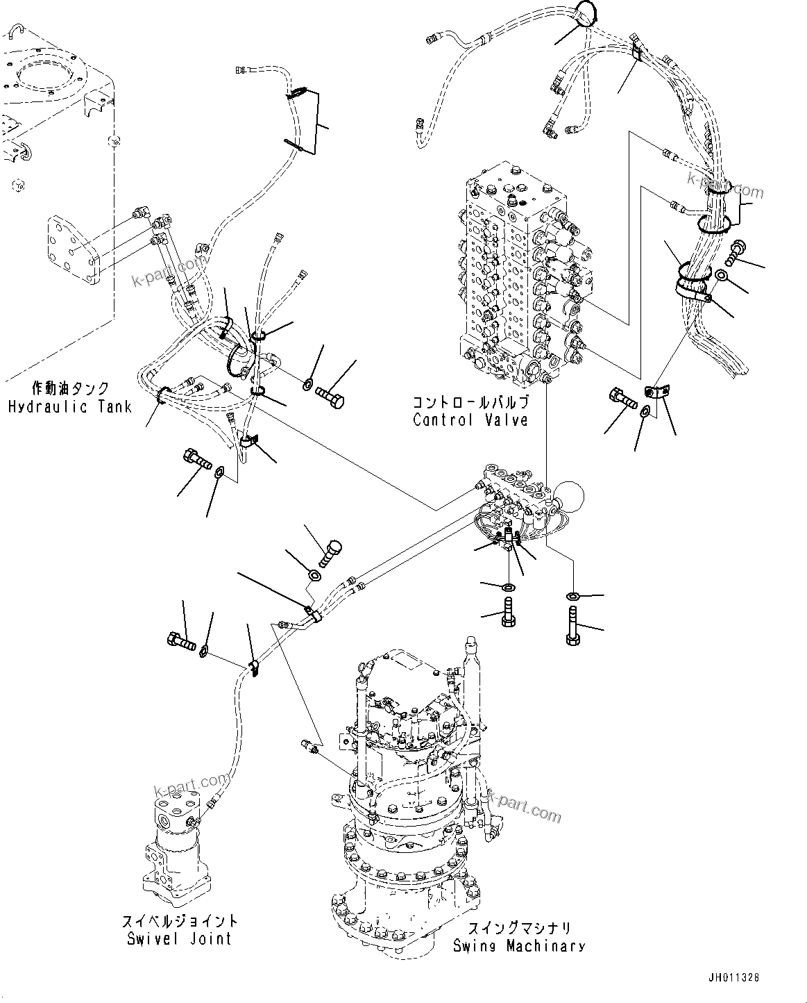 Komatsu parts book diagram for HB215LC-2 S/N 50001-UP: SOLENOID VALVE, CLIP