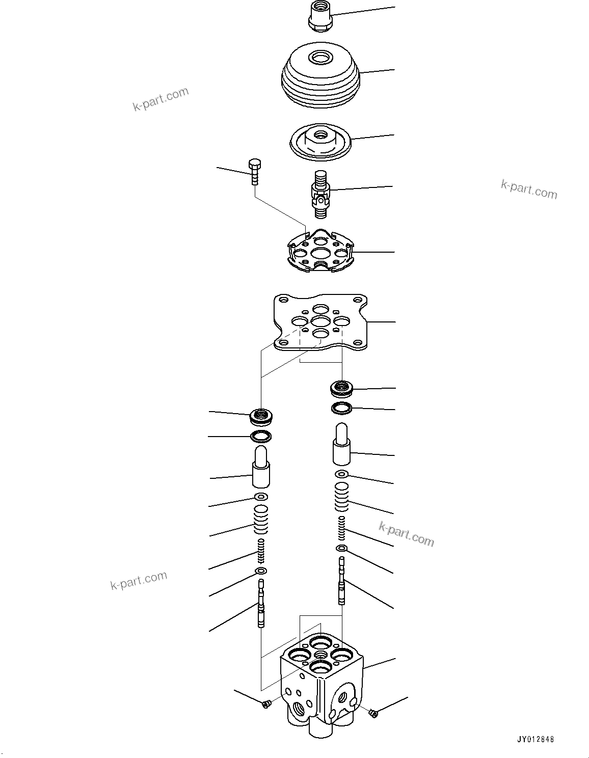 Komatsu parts book diagram for HB215LC-2 S/N 50001-UP: CAB, PPC VALVE FOR WORK EQUIPMENT, L.H.