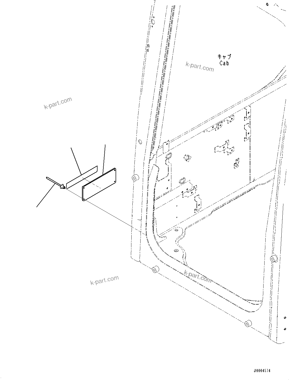 Komatsu parts book diagram for HB215LC-2 S/N 50001-UP: ROPS PLATE