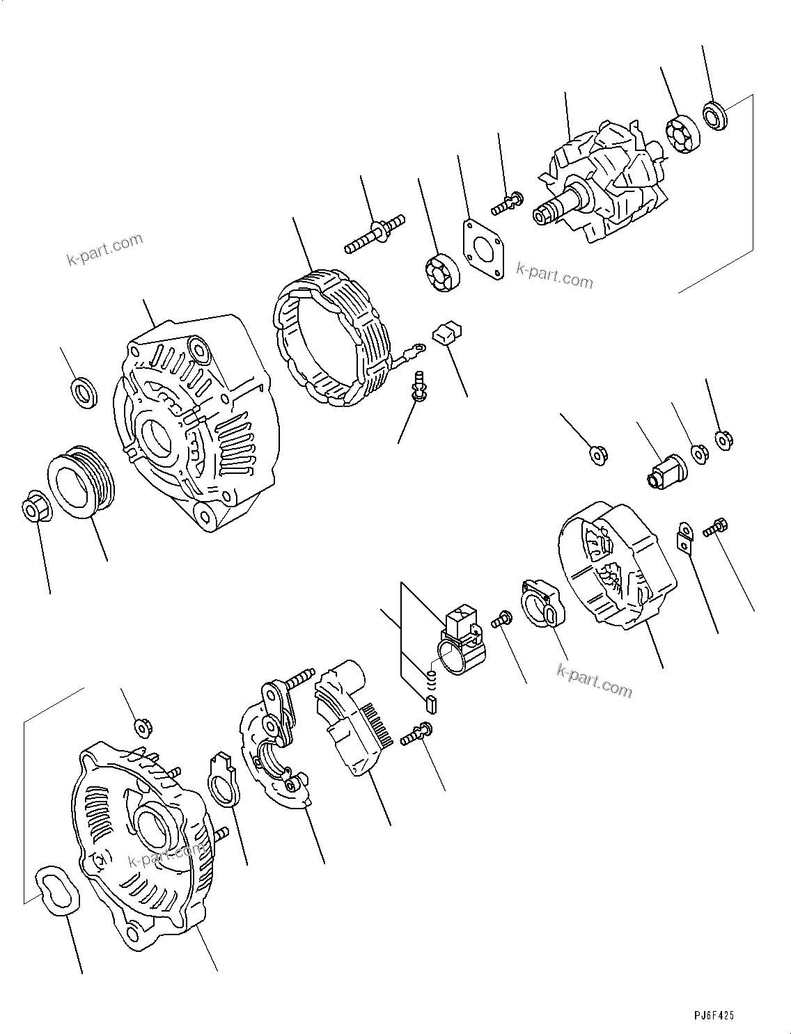 Komatsu parts book diagram for SAA6D107E-2 S/N 26603998-UP (For PC228US-10/PC228USLC-10): ?ЩАИ ?А, (60 ?ЭНЯ ?)(#26603998-)
