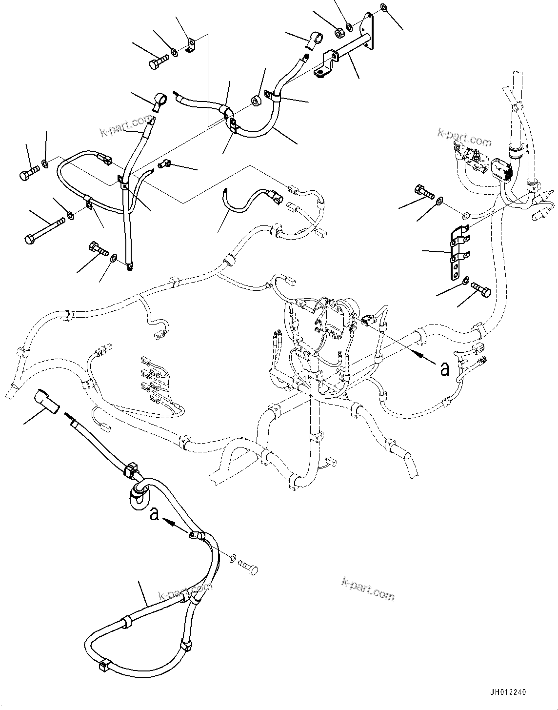 Komatsu parts book diagram for PC240LC-11 S/N 95001-UP: ELECTRIC WIRING HARNESS, ENGINE WIRING HARNESS (1/2) (#95001-)