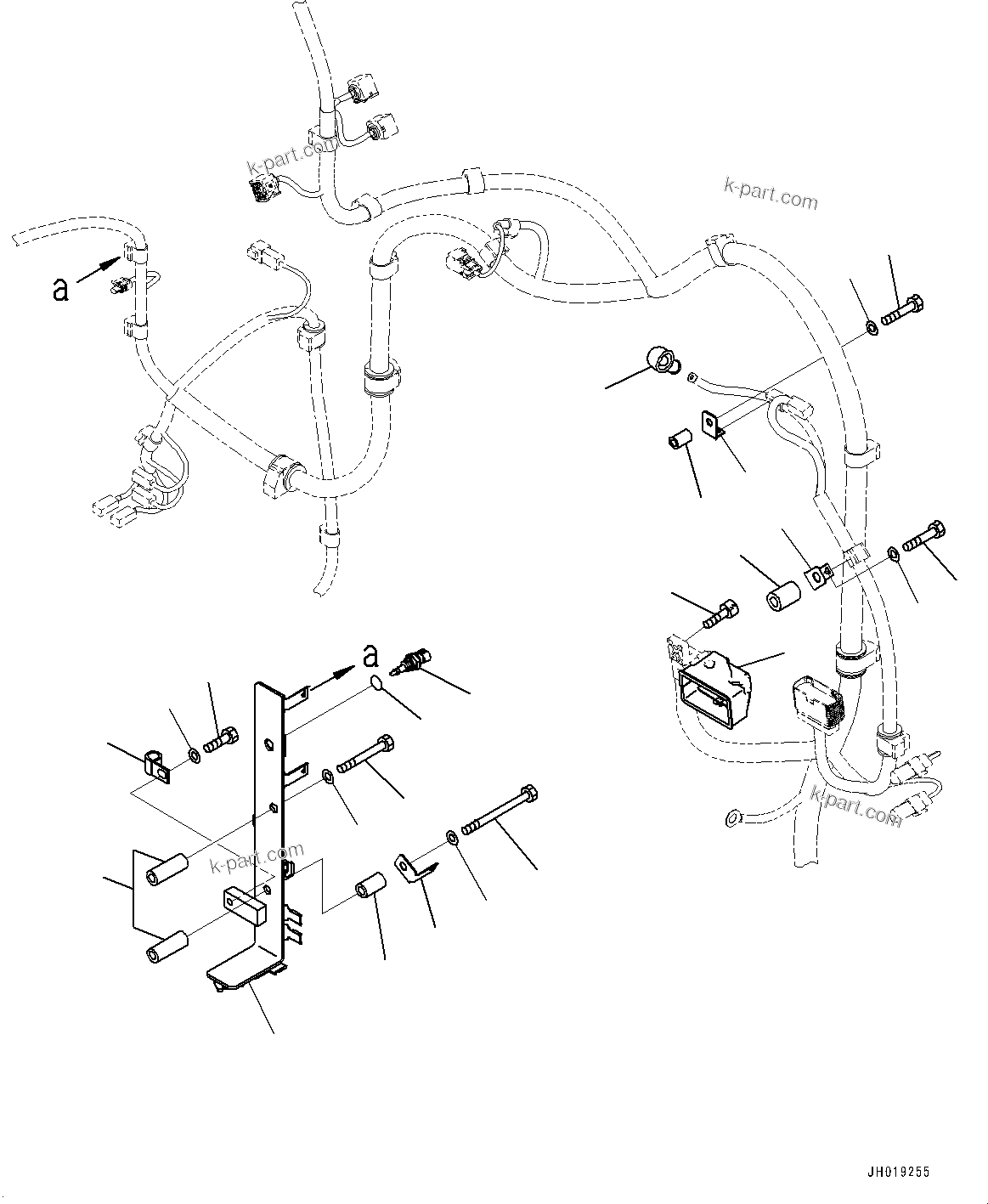 Komatsu parts book diagram for PC240LC-11 S/N 95001-UP: ELECTRIC WIRING HARNESS, ENGINE WIRING HARNESS (2/2) (#95001-)