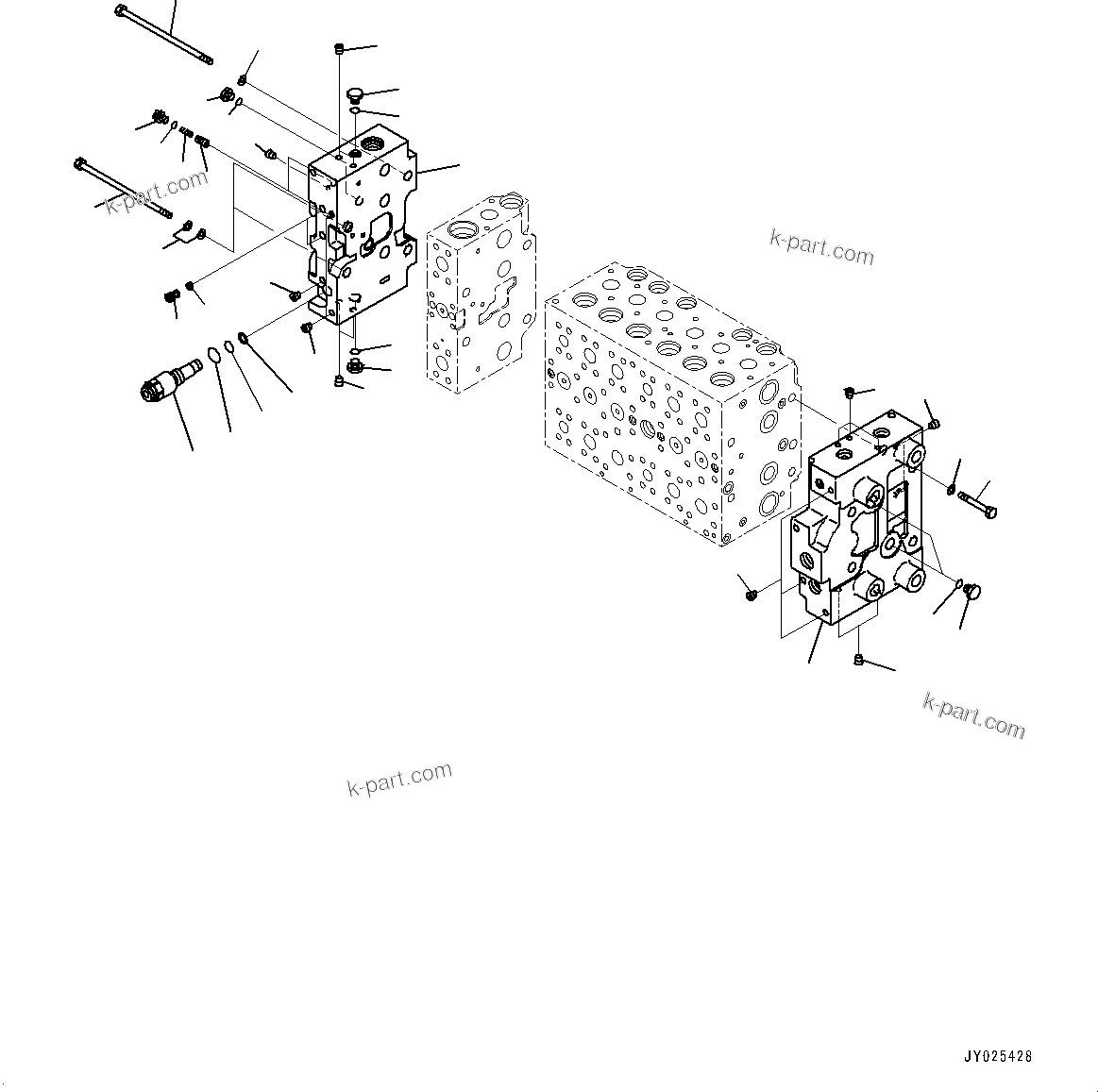 Komatsu parts book diagram for PC240LC-11 S/N 95001-UP: CONTROL VALVE, INNER PARTS (7/21) (#95001-)