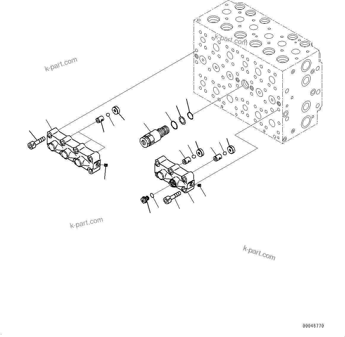 Komatsu parts book diagram for PC240LC-11 S/N 95001-UP: CONTROL VALVE, INNER PARTS (10/21) (#95001-)