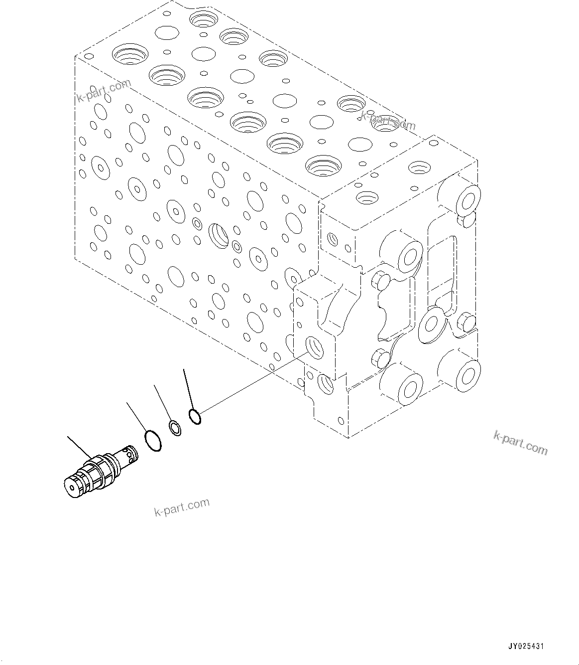 Komatsu parts book diagram for PC240LC-11 S/N 95001-UP: CONTROL VALVE, INNER PARTS (11/21) (#95001-)