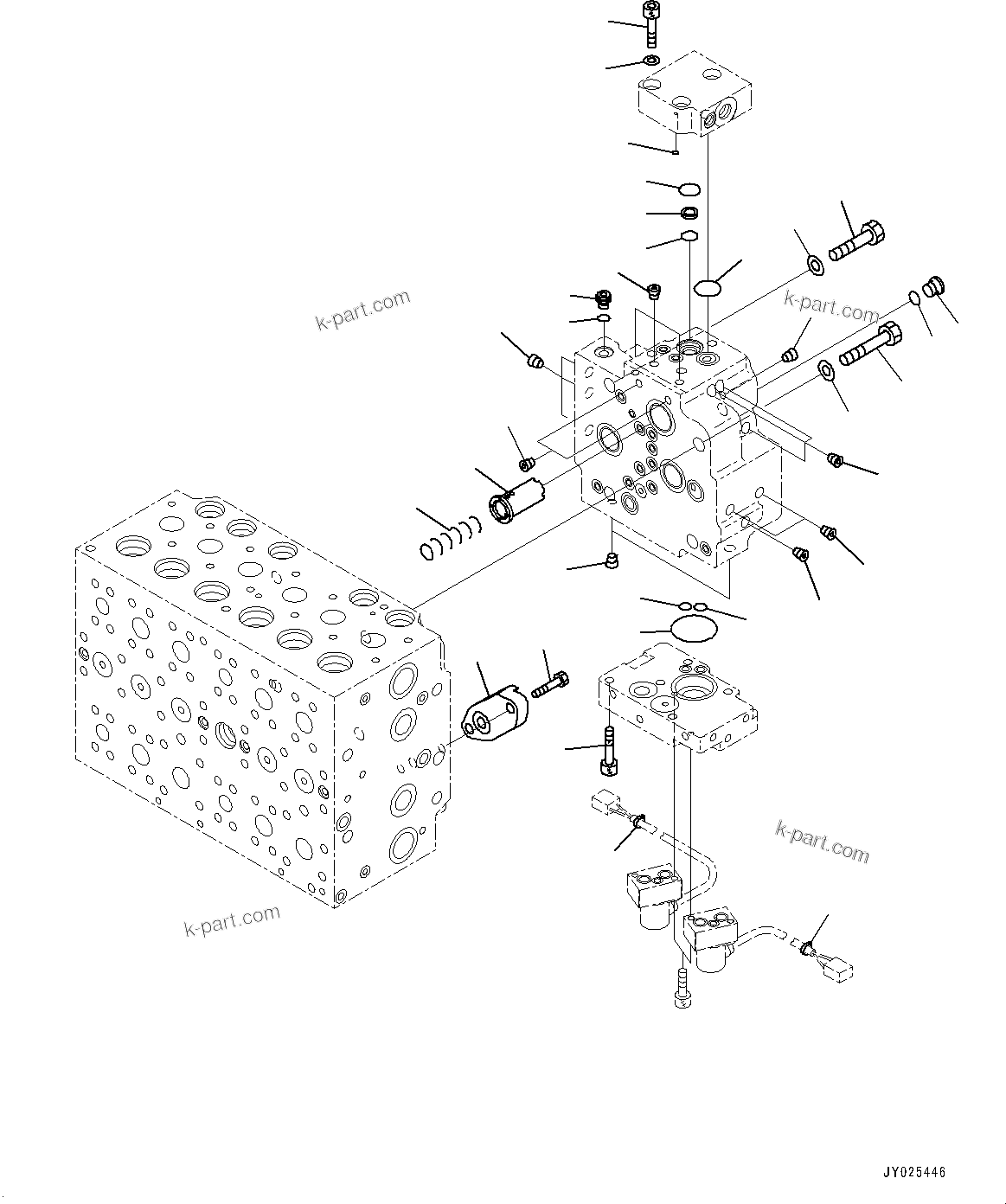 Komatsu parts book diagram for PC240LC-11 S/N 95001-UP: CONTROL VALVE, INNER PARTS (14/21) (#95001-)
