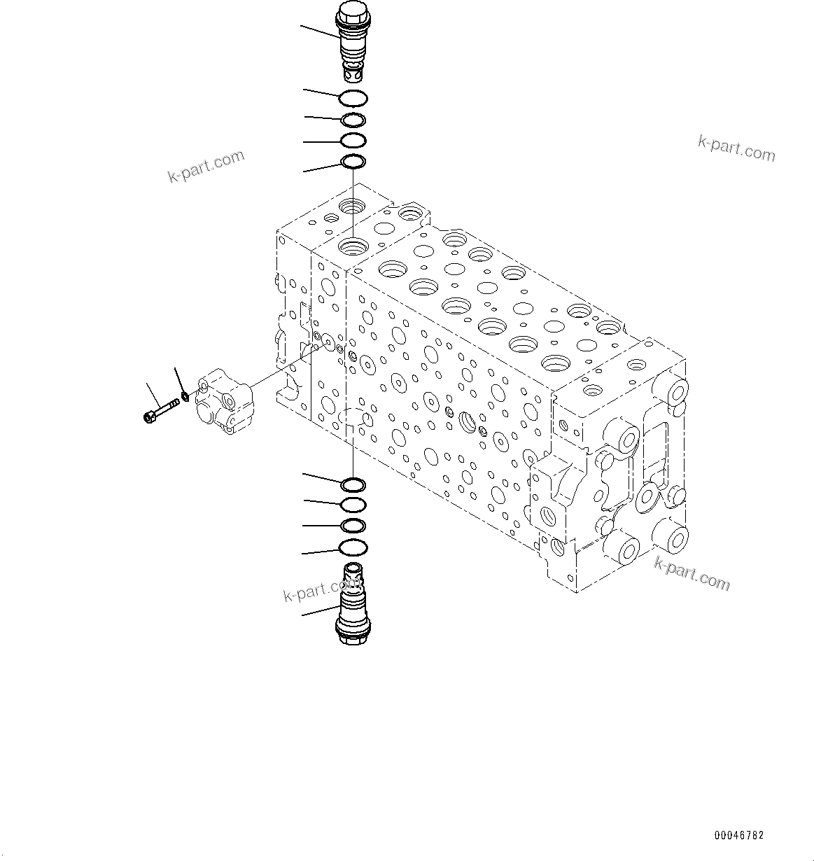 Komatsu parts book diagram for PC240LC-11 S/N 95001-UP: CONTROL VALVE, INNER PARTS (19/21) (#95001-)