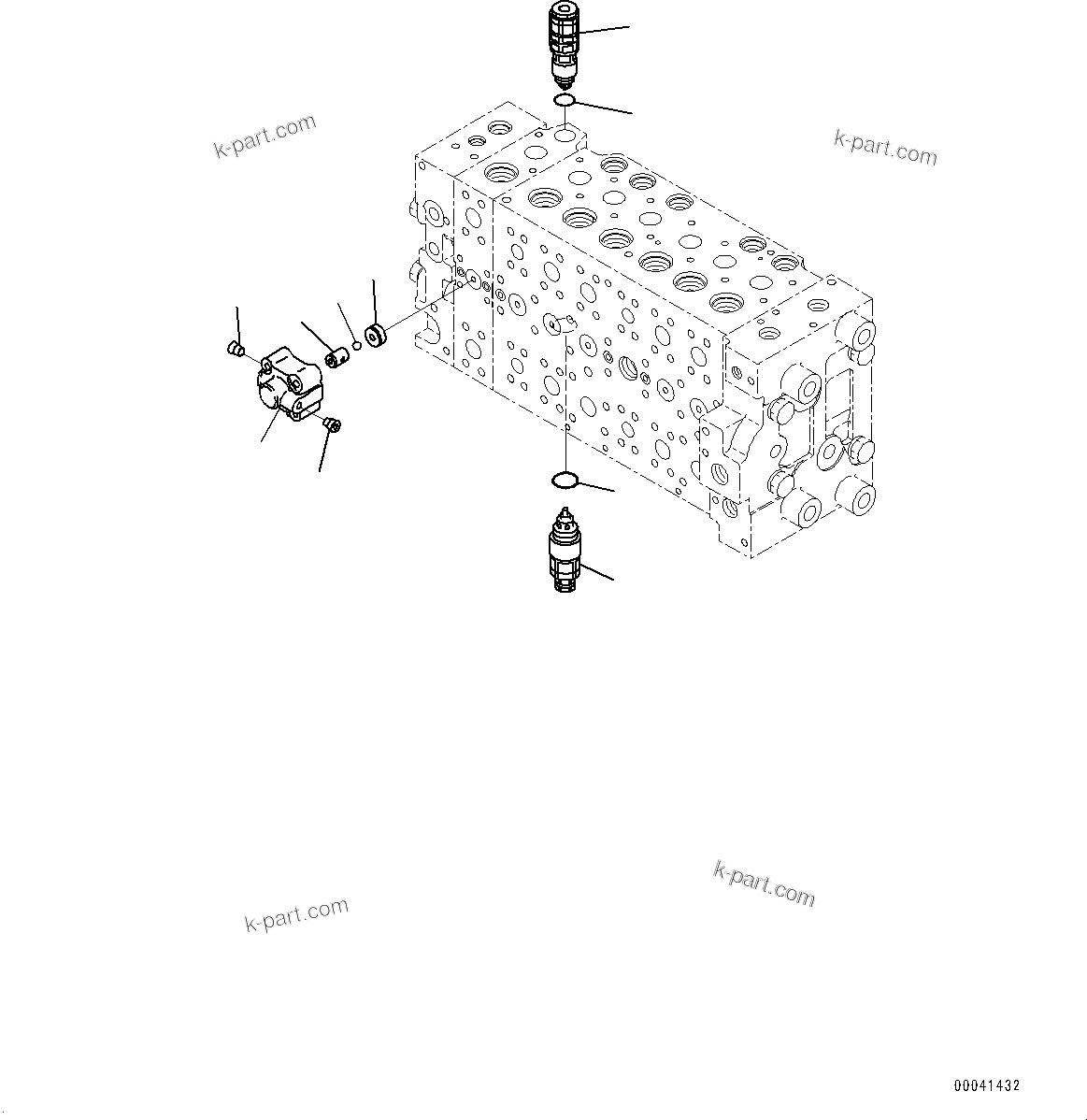 Komatsu parts book diagram for PC240LC-11 S/N 95001-UP: CONTROL VALVE, INNER PARTS (20/21) (#95001-)