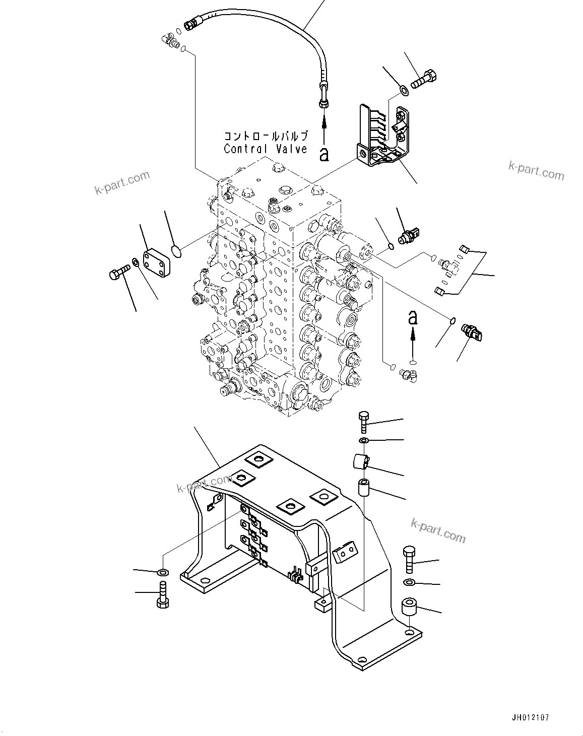 Komatsu parts book diagram for PC240LC-11 S/N 95001-UP: CONTROL VALVE, VALVE BRACKET AND SENSOR (#95001-)