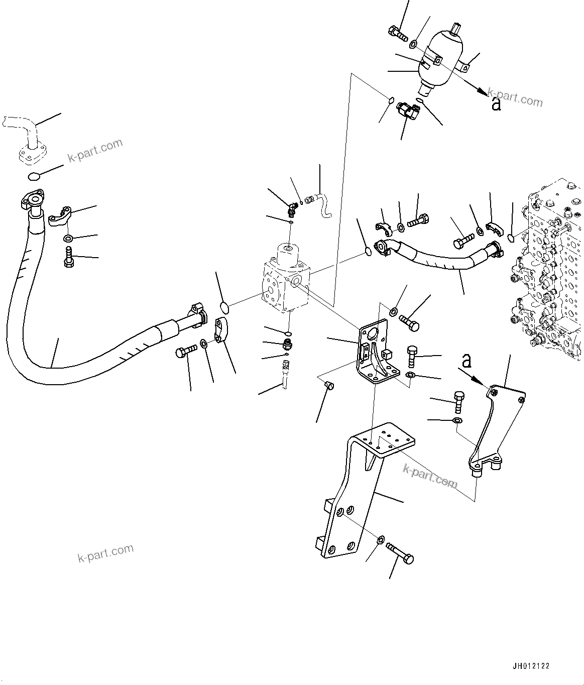 Komatsu parts book diagram for PC240LC-11 S/N 95001-UP: ATTACHMENT PIPING, PIPING, R.H. (#95001-)