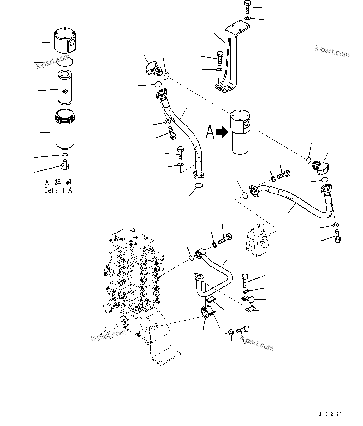 Komatsu parts book diagram for PC240LC-11 S/N 95001-UP: ATTACHMENT PIPING, RETURN PIPING (#95001-)