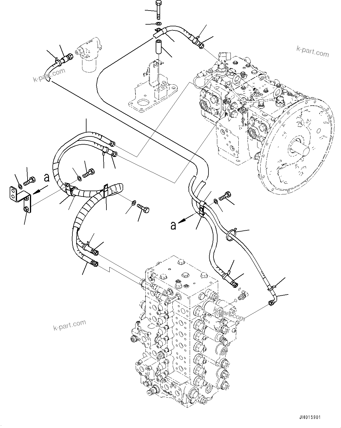 Komatsu parts book diagram for PC240LC-11 S/N 95001-UP: LS PIPING,  (#95001-95021)