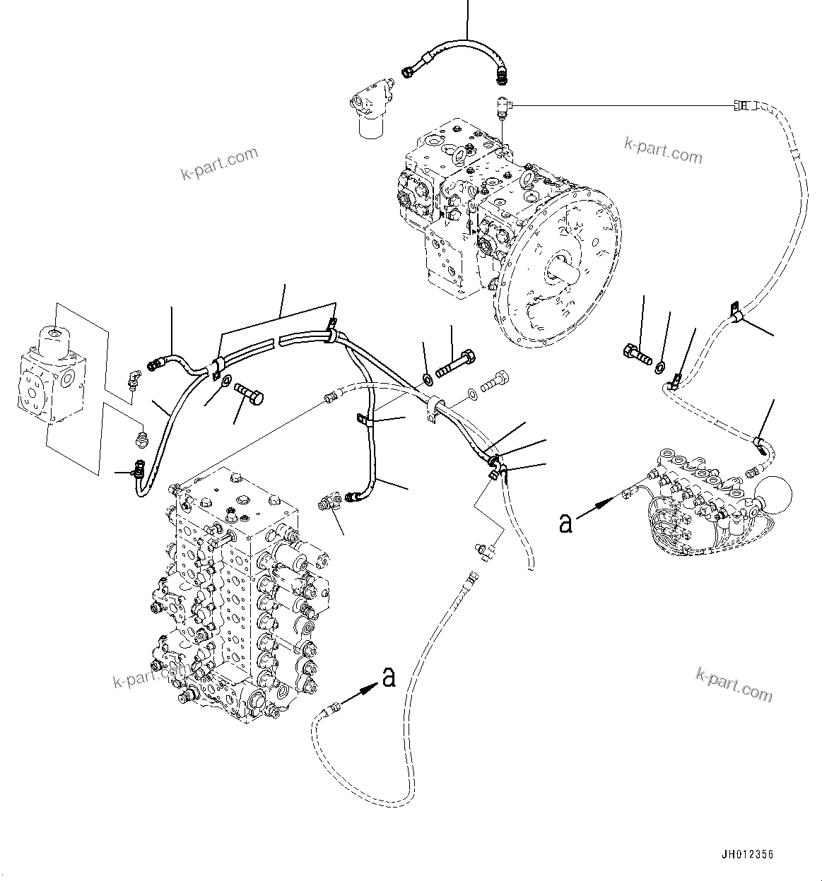Komatsu parts book diagram for PC240LC-11 S/N 95001-UP: SOLENOID VALVE, PIPING (2/2) (#95001-)