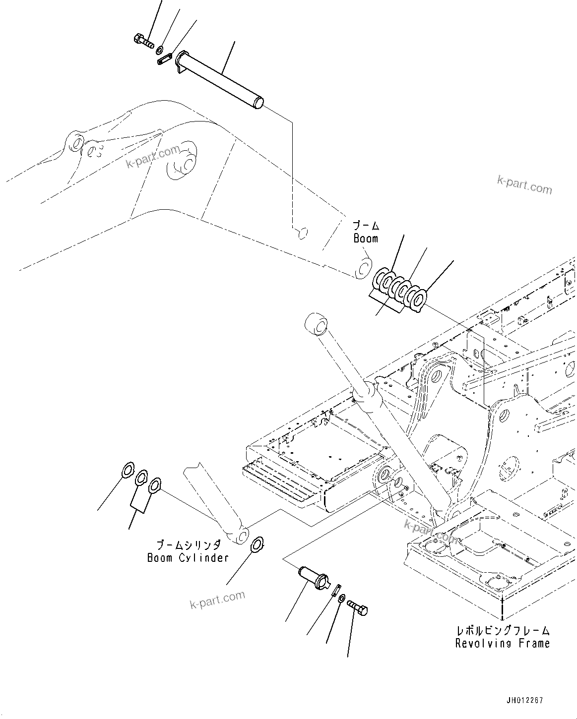 Komatsu parts book diagram for PC240LC-11 S/N 95001-UP: BOOM FOOT PIN (#95001-)