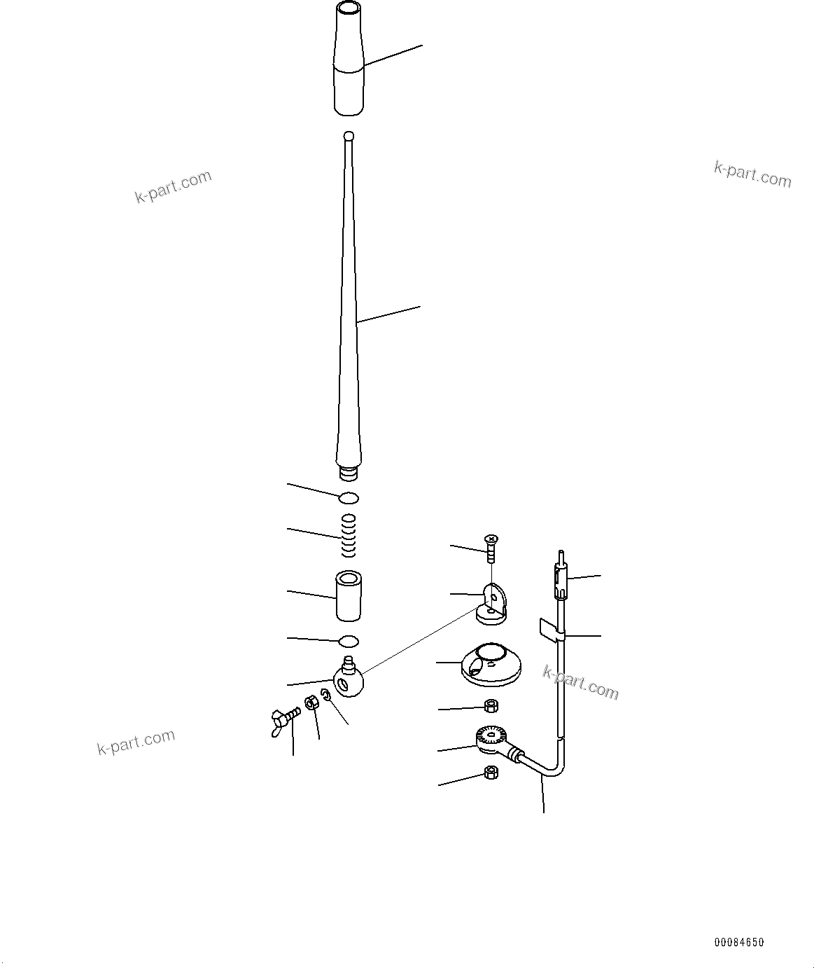 Komatsu parts book diagram for PC240LC-11 S/N 95001-UP: CAB, INNER PARTS, RUBBER ANTENNA (#95001-)