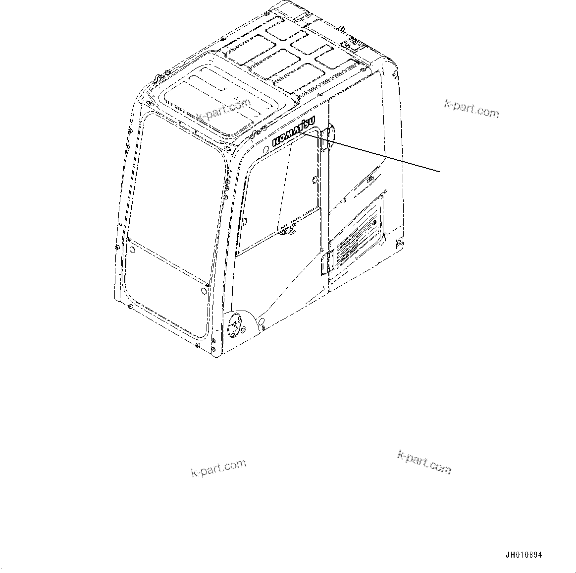 Komatsu parts book diagram for PC240LC-11 S/N 95001-UP: CAB, KOMATSU MARK (#95001-)