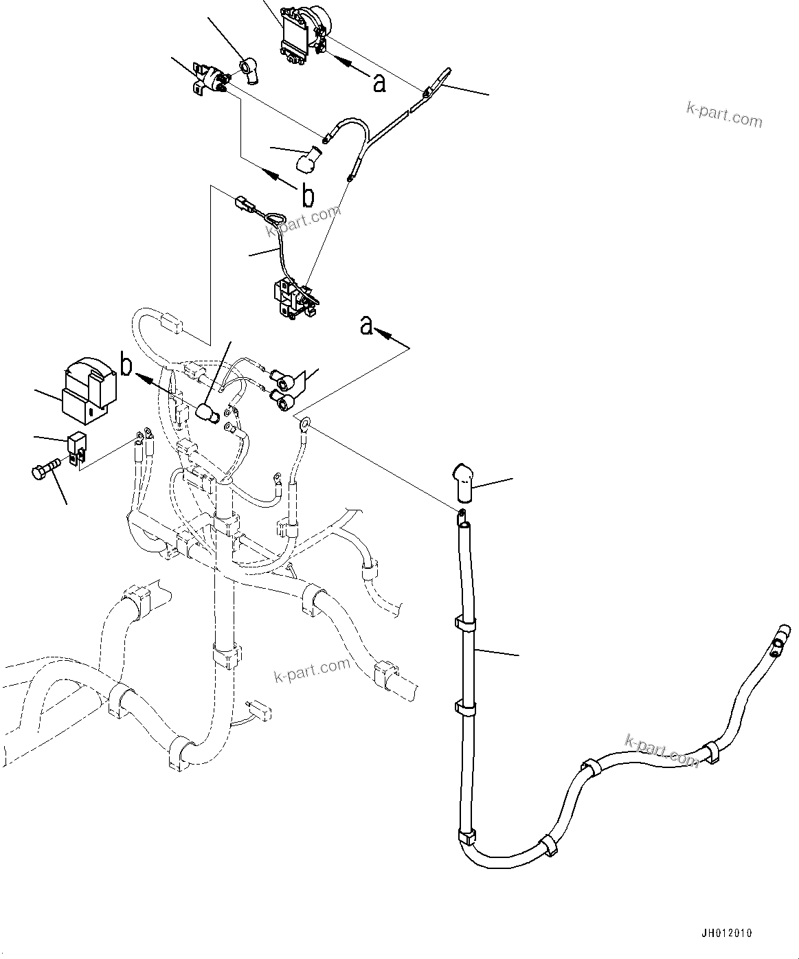 Komatsu parts book diagram for PC240LC-11 S/N 95001-UP: CAB, BATTERY CABLE (#95001-)