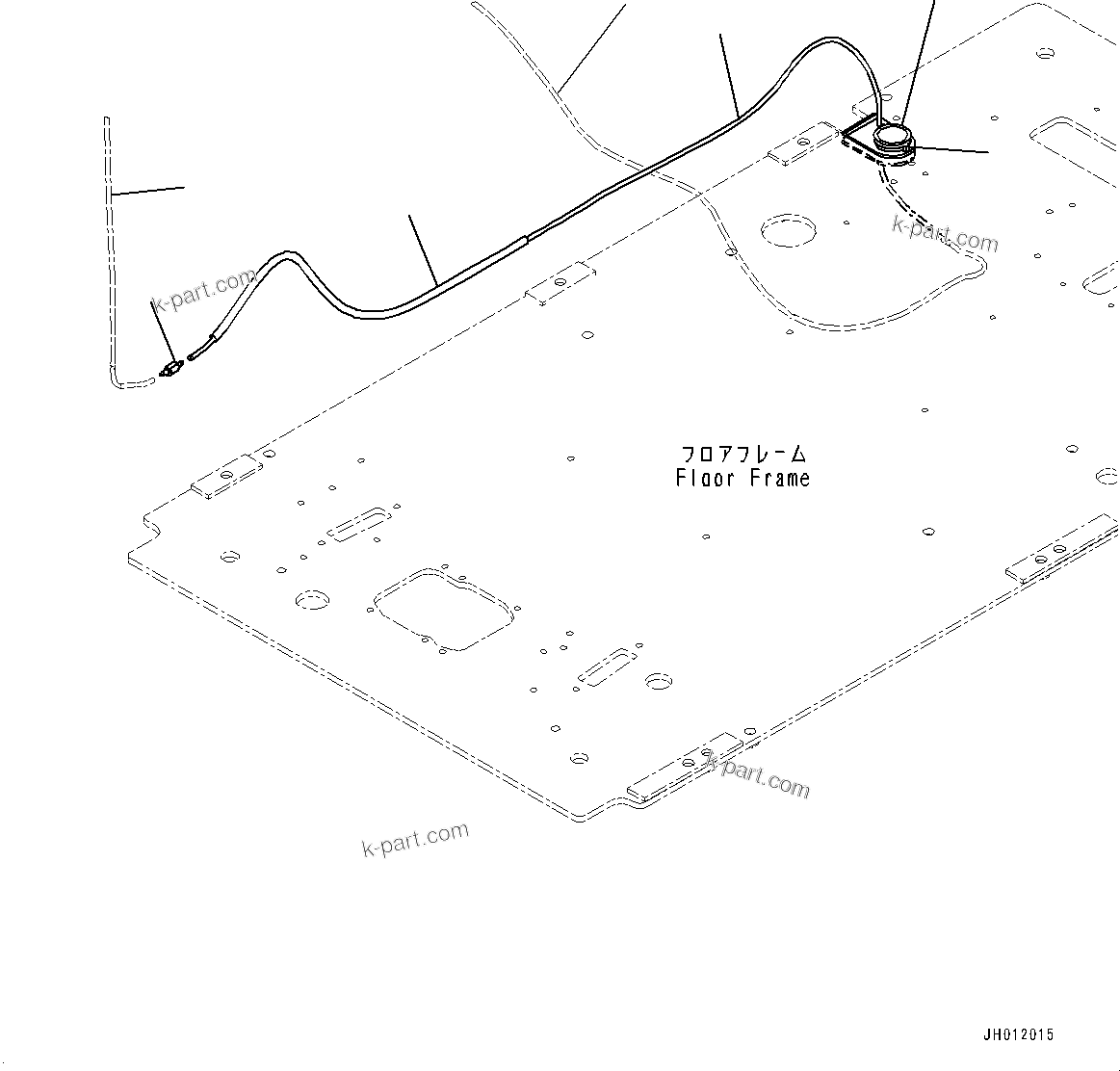 Komatsu parts book diagram for PC240LC-11 S/N 95001-UP: CAB, FLOOR, WINDOW WASHER HOSE (#95001-)
