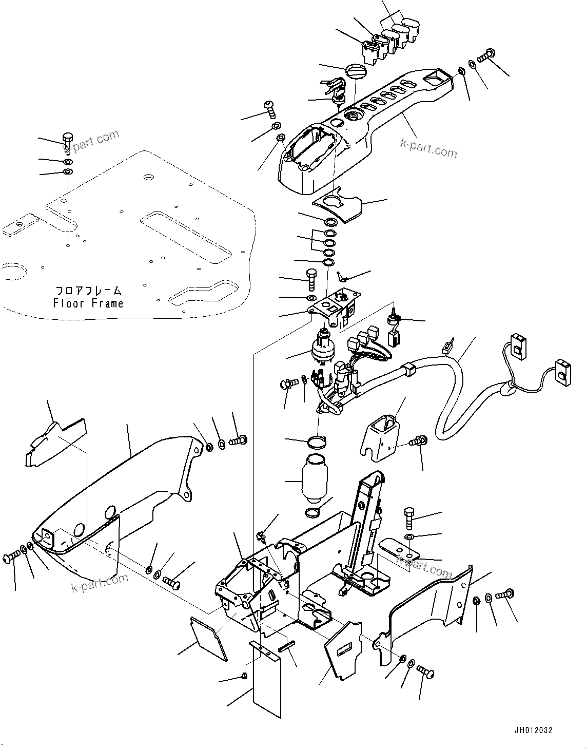 Komatsu parts book diagram for PC240LC-11 S/N 95001-UP: CAB, FLOOR, CONSOLE, R.H. (#95001-)