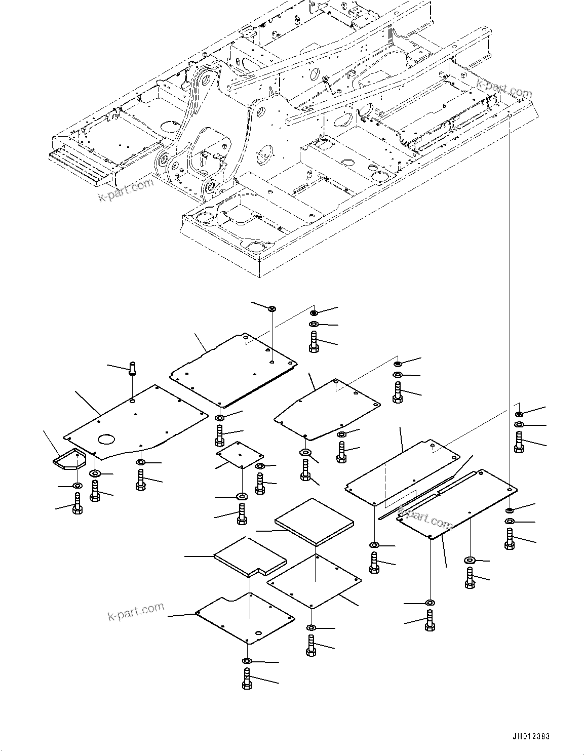 Komatsu parts book diagram for PC240LC-11 S/N 95001-UP: UNDER COVER (#95001-)